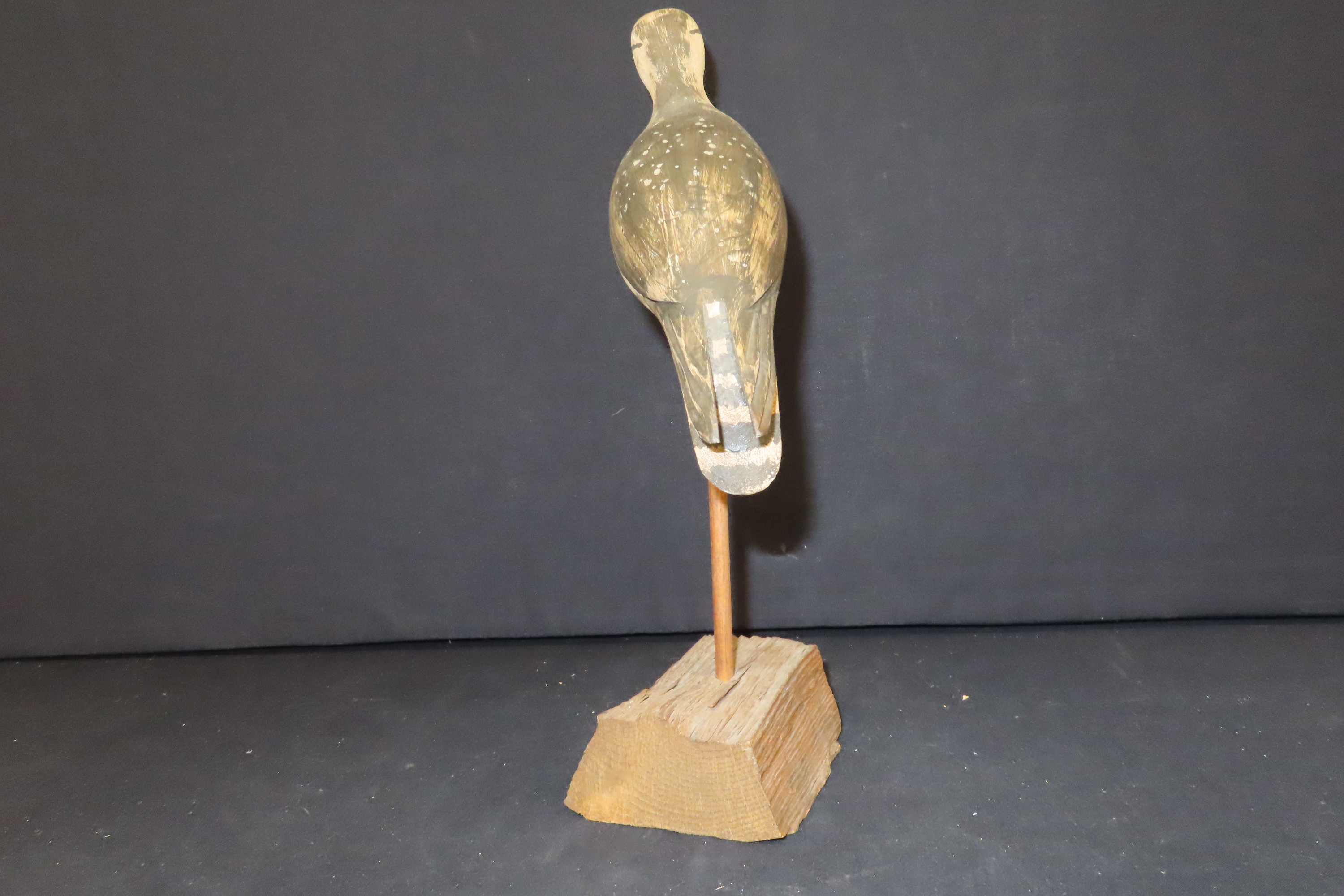 11.5" Vintage Carved Wooden Shore Bird Figurine by William Kirkpatrick