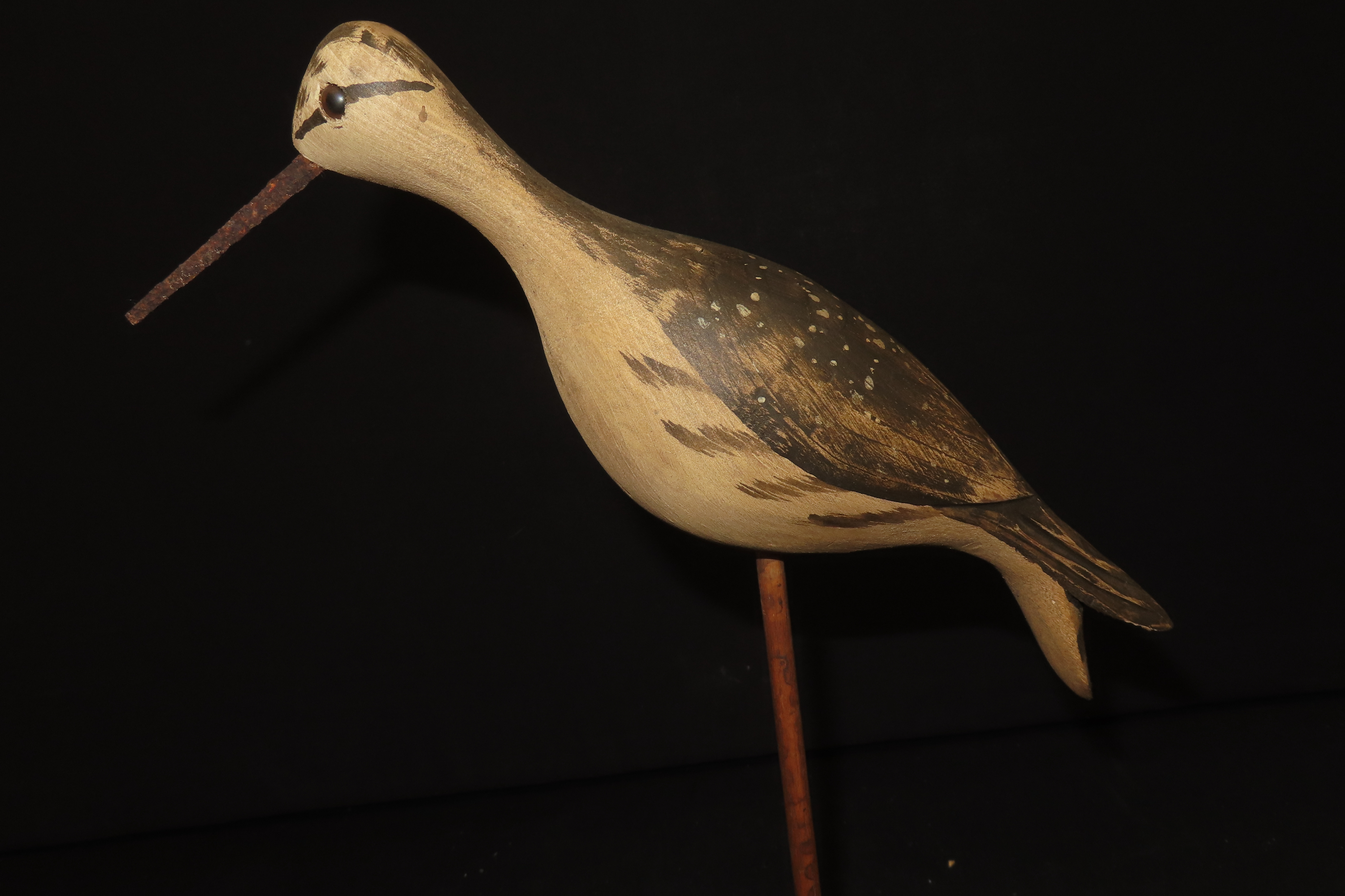 11.5" Vintage Carved Wooden Shore Bird Figurine by William Kirkpatrick