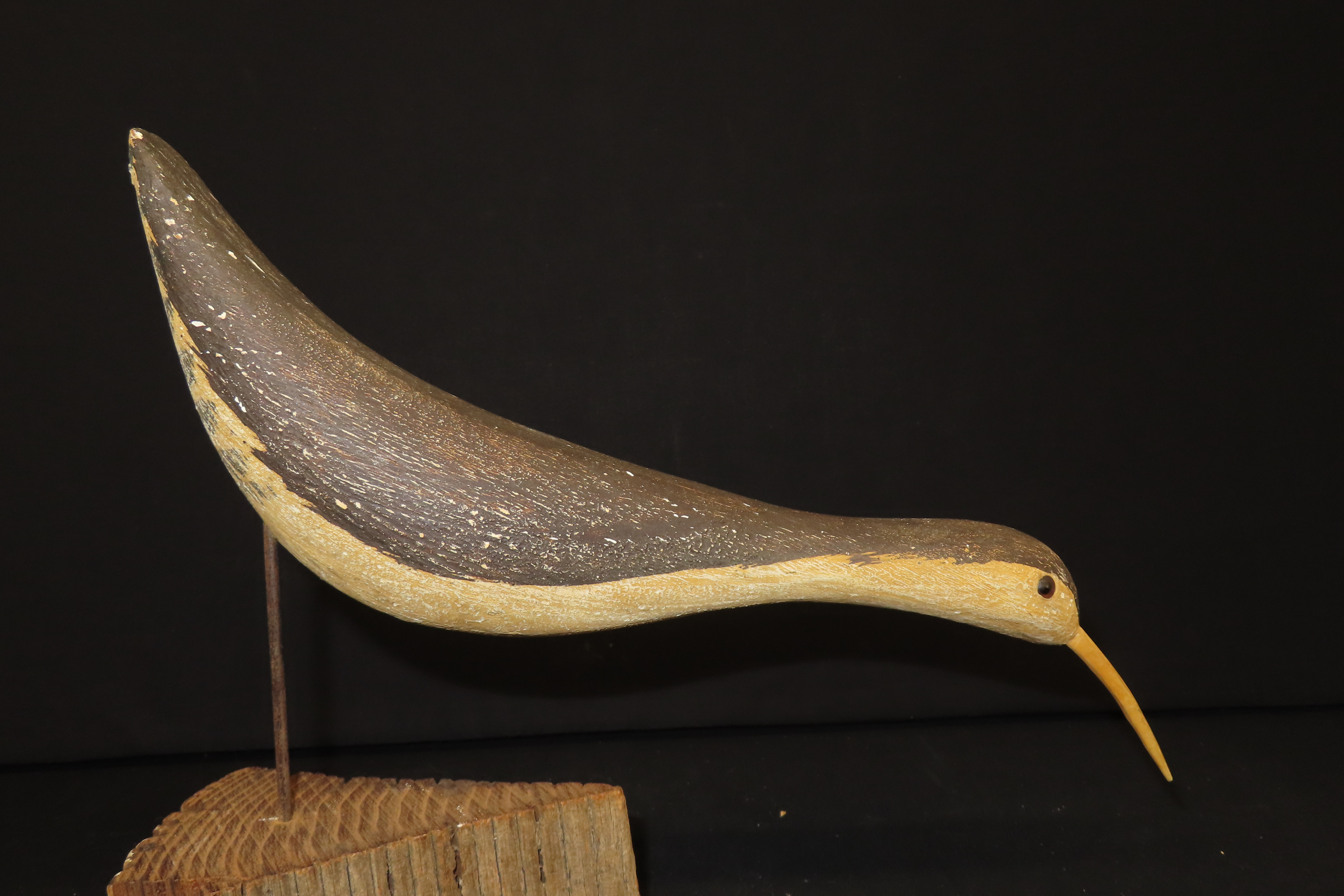 10 1/2" Vintage Carved Wooden Shore Bird Figurine