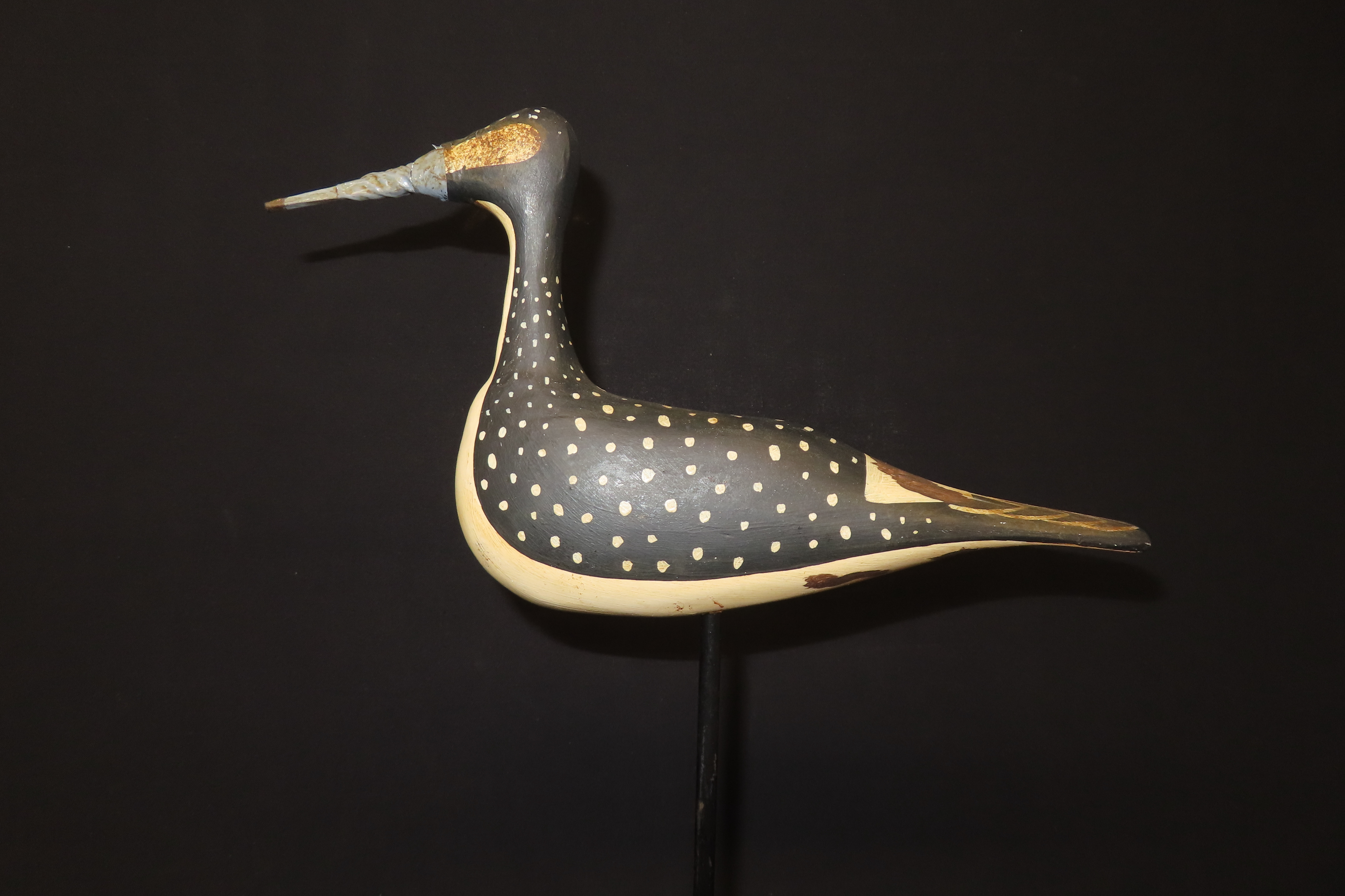 17 3/4" Vintage Carved Wooden Shore Bird Figurine