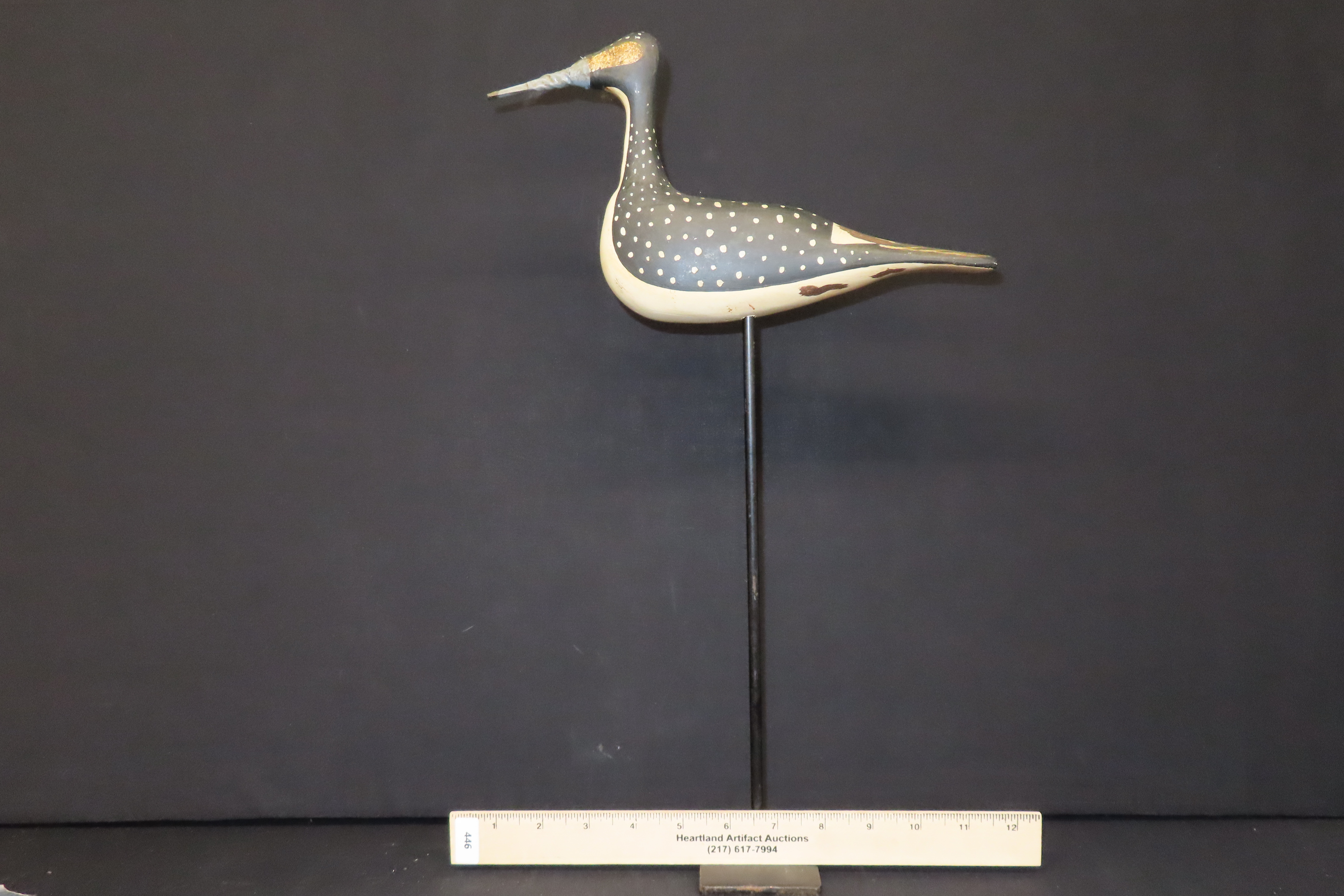 17 3/4" Vintage Carved Wooden Shore Bird Figurine