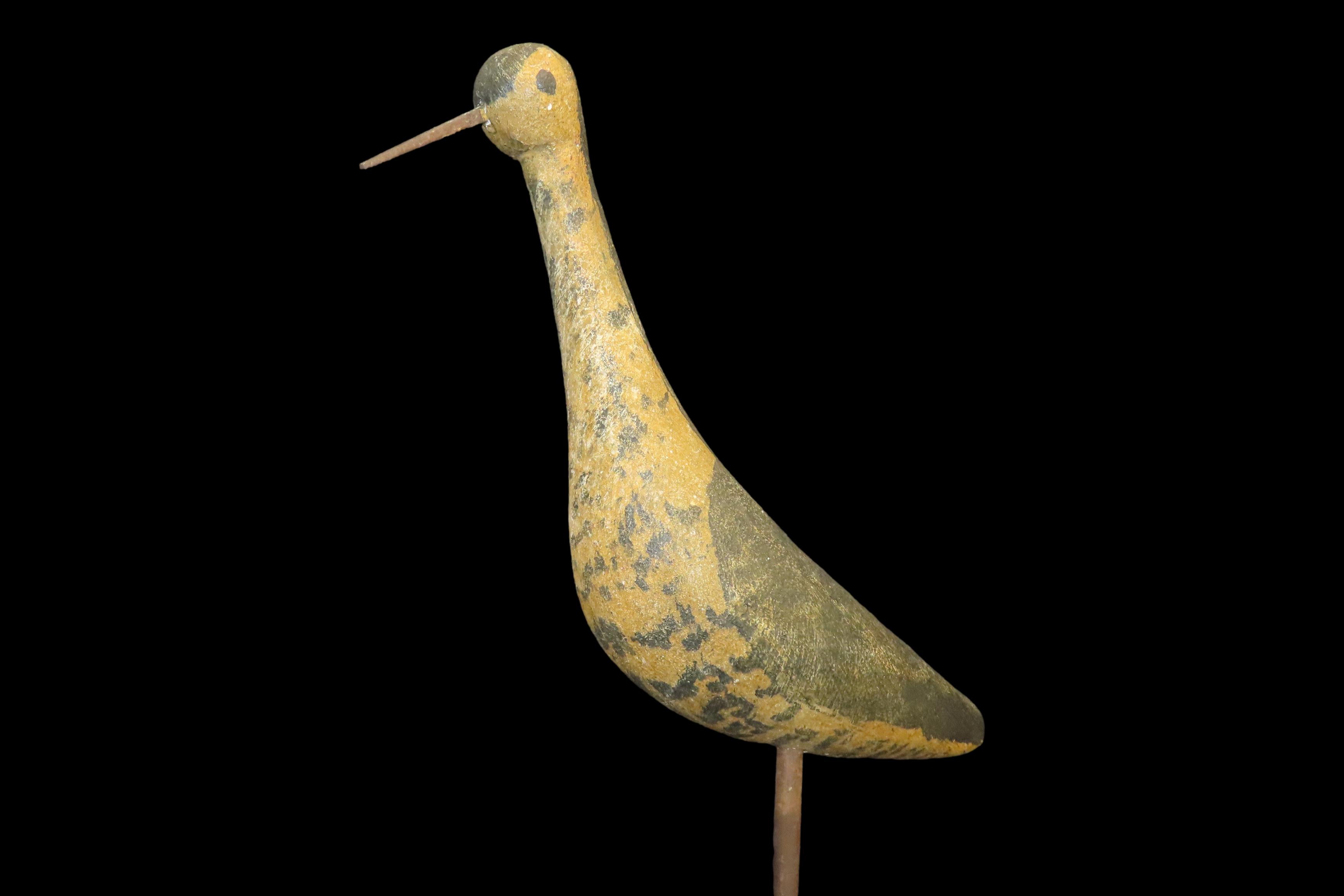 17 5/8" Vintage Carved Wooden Shore Bird Figurine