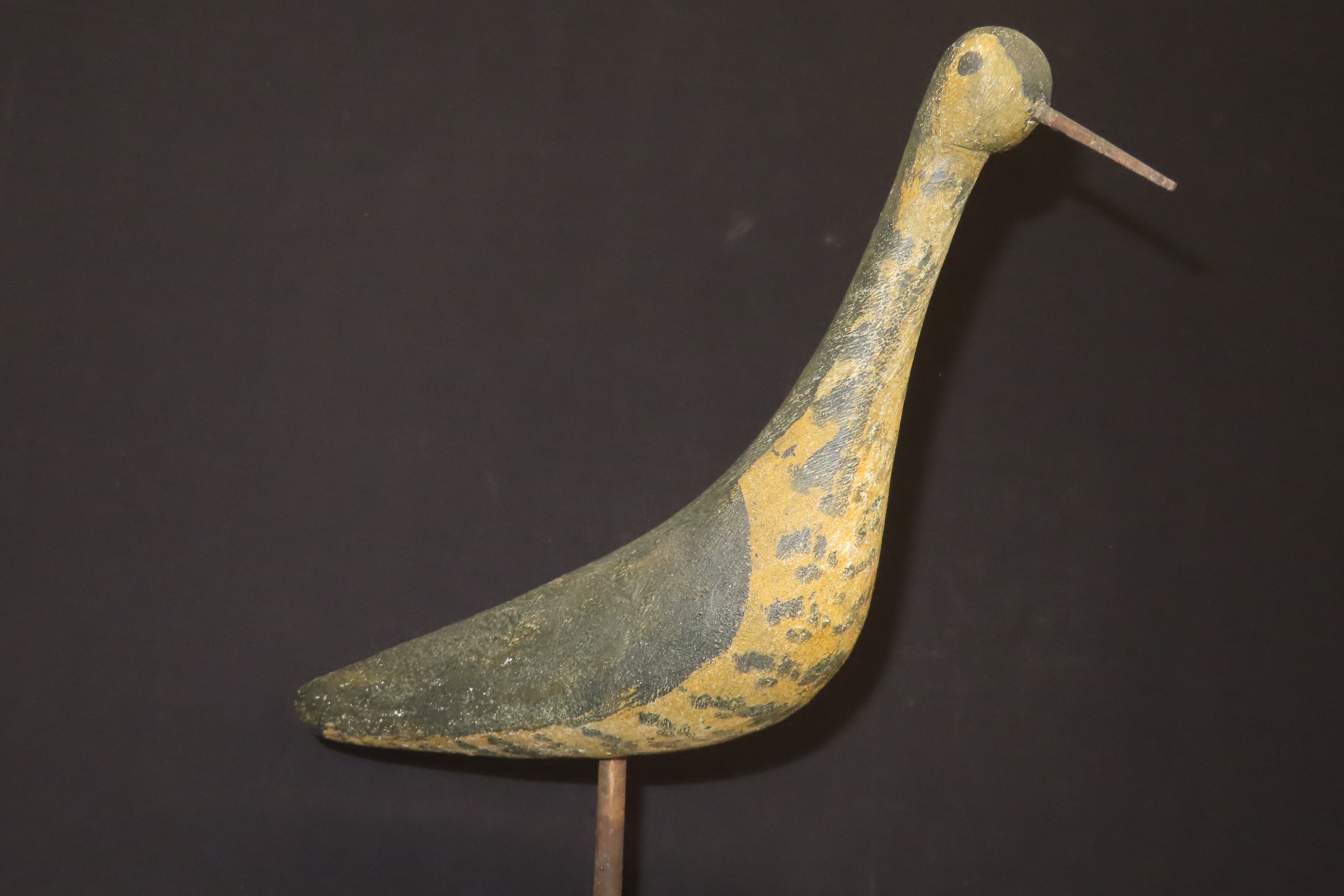17 5/8" Vintage Carved Wooden Shore Bird Figurine
