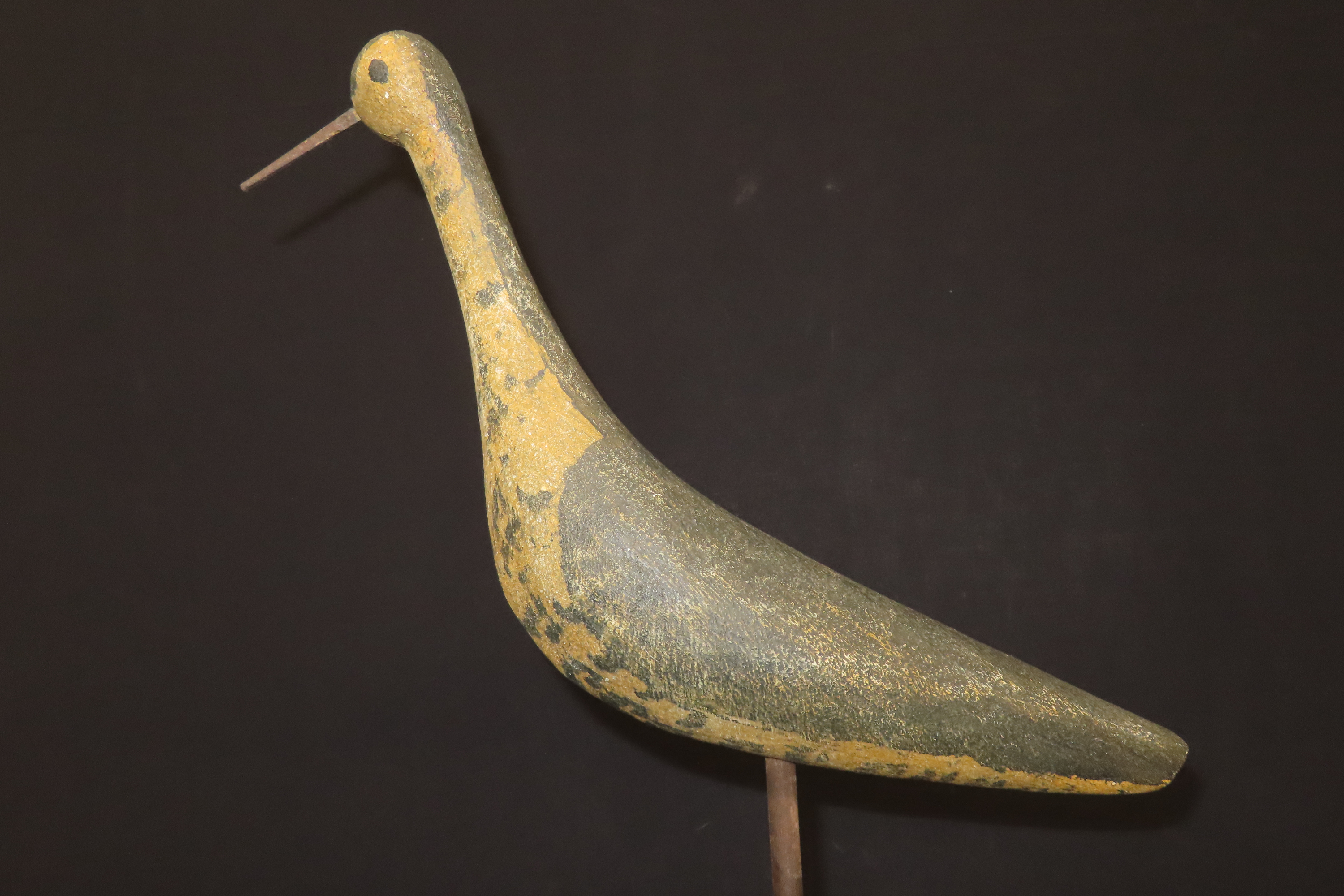 17 5/8" Vintage Carved Wooden Shore Bird Figurine