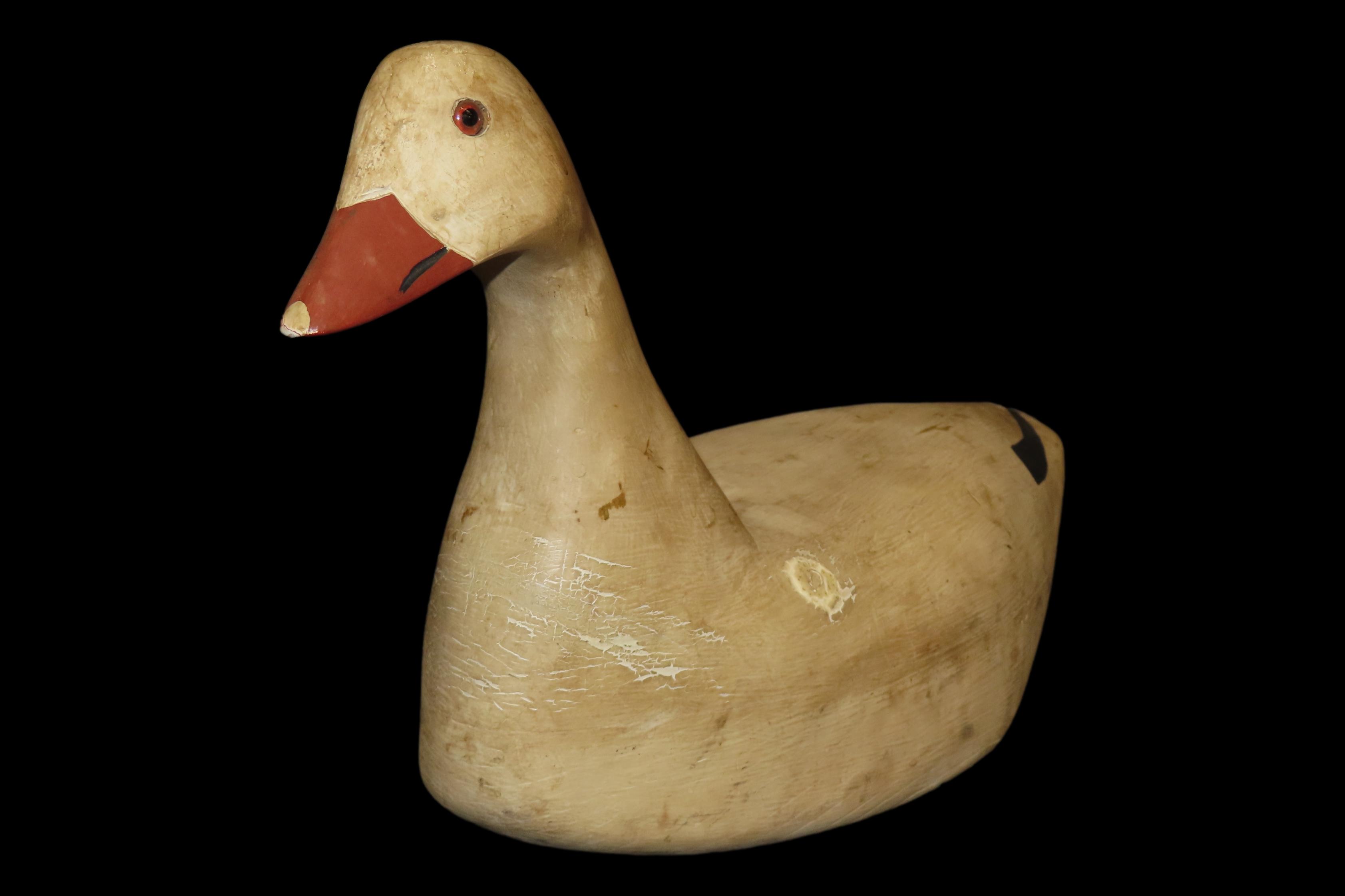 17" x 9" Carved Swan Decoy, Robert Halzworth, Solon, Maine, October 1977