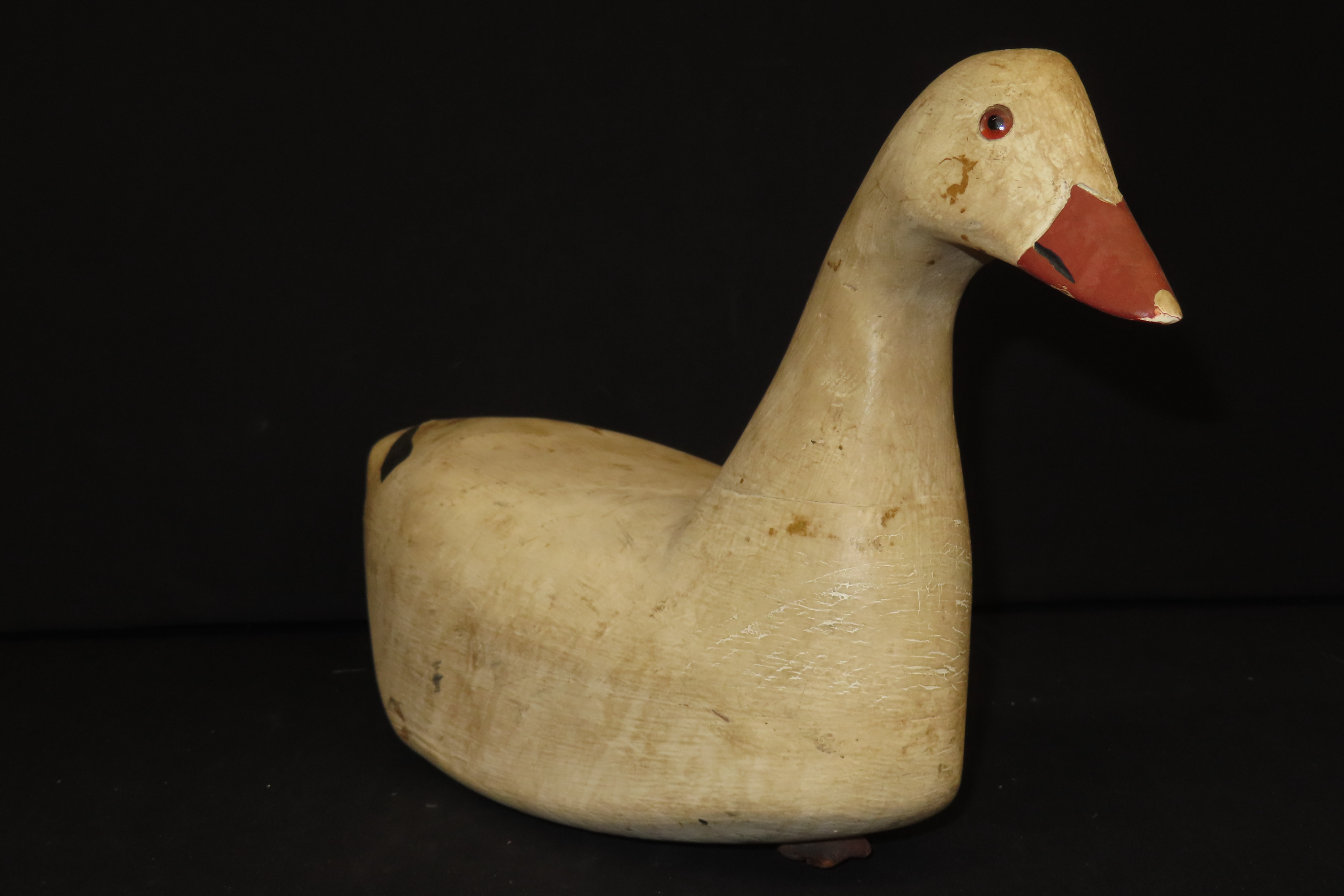 17" x 9" Carved Swan Decoy, Robert Halzworth, Solon, Maine, October 1977