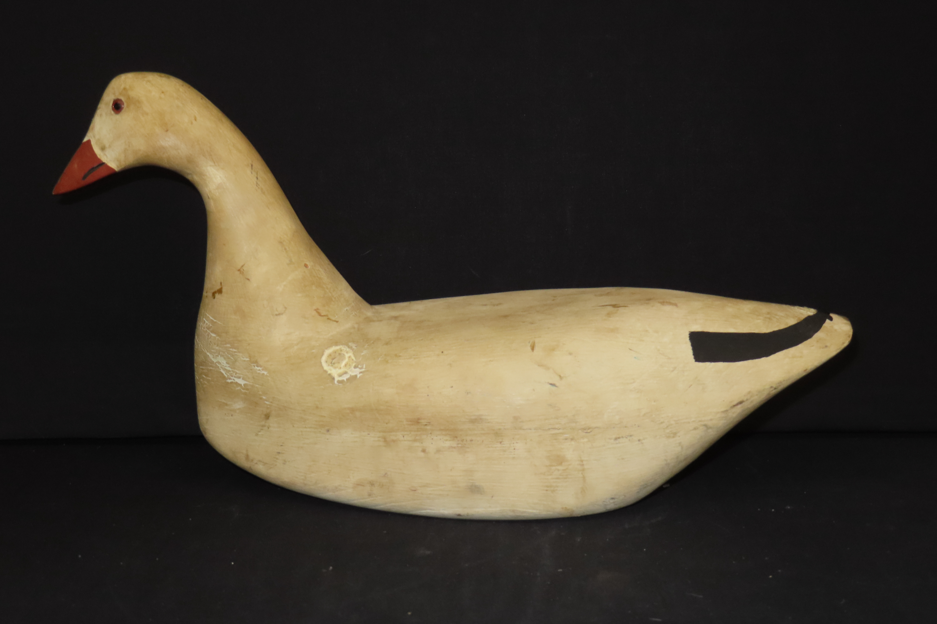 17" x 9" Carved Swan Decoy, Robert Halzworth, Solon, Maine, October 1977
