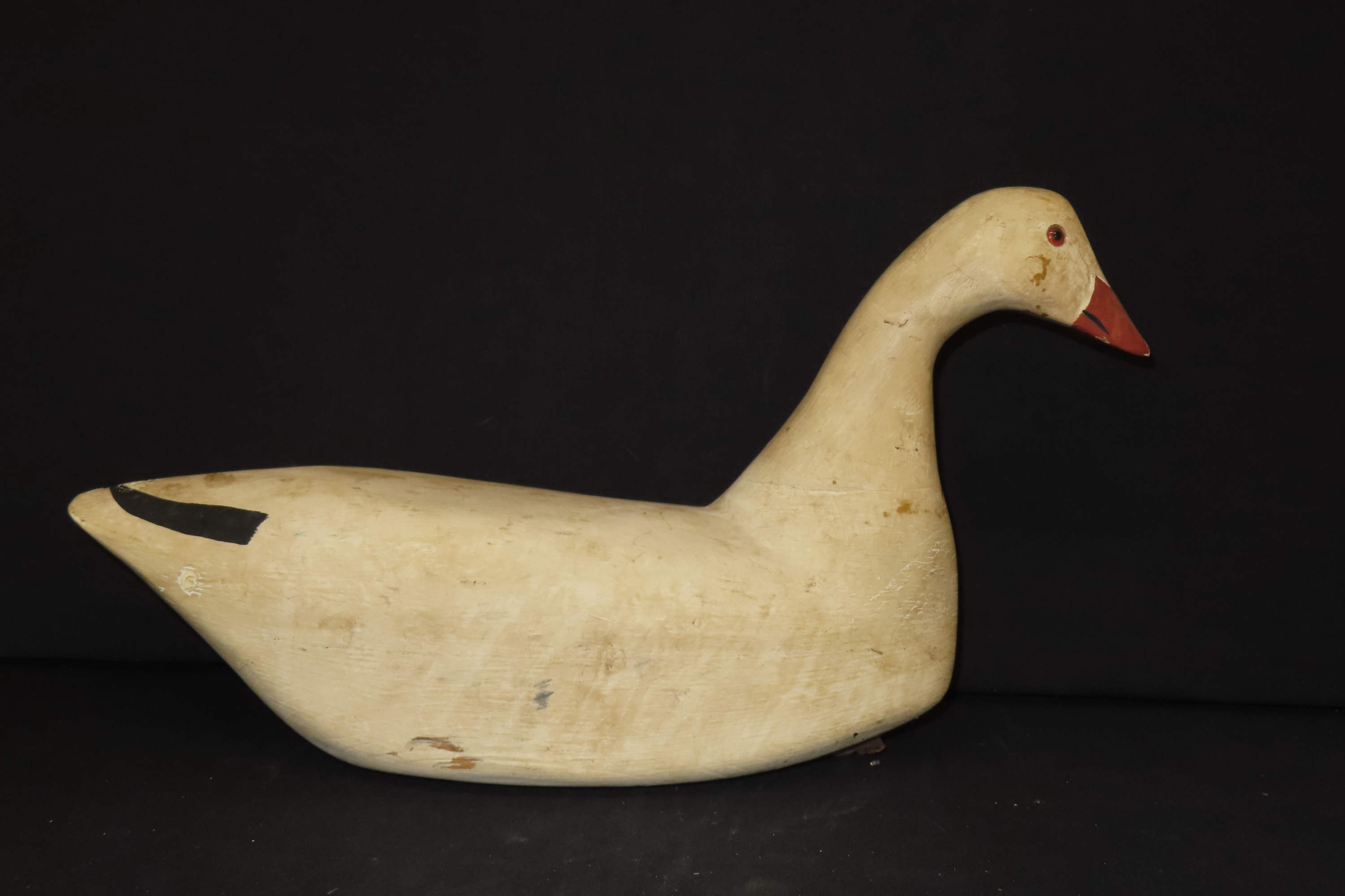 17" x 9" Carved Swan Decoy, Robert Halzworth, Solon, Maine, October 1977