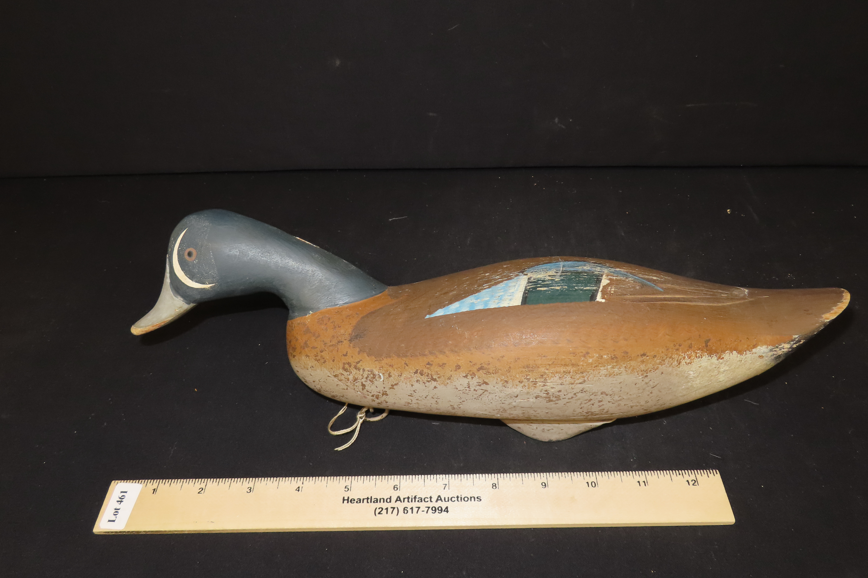 15 1/4" x 6 1/4" Antique Duck Decoy