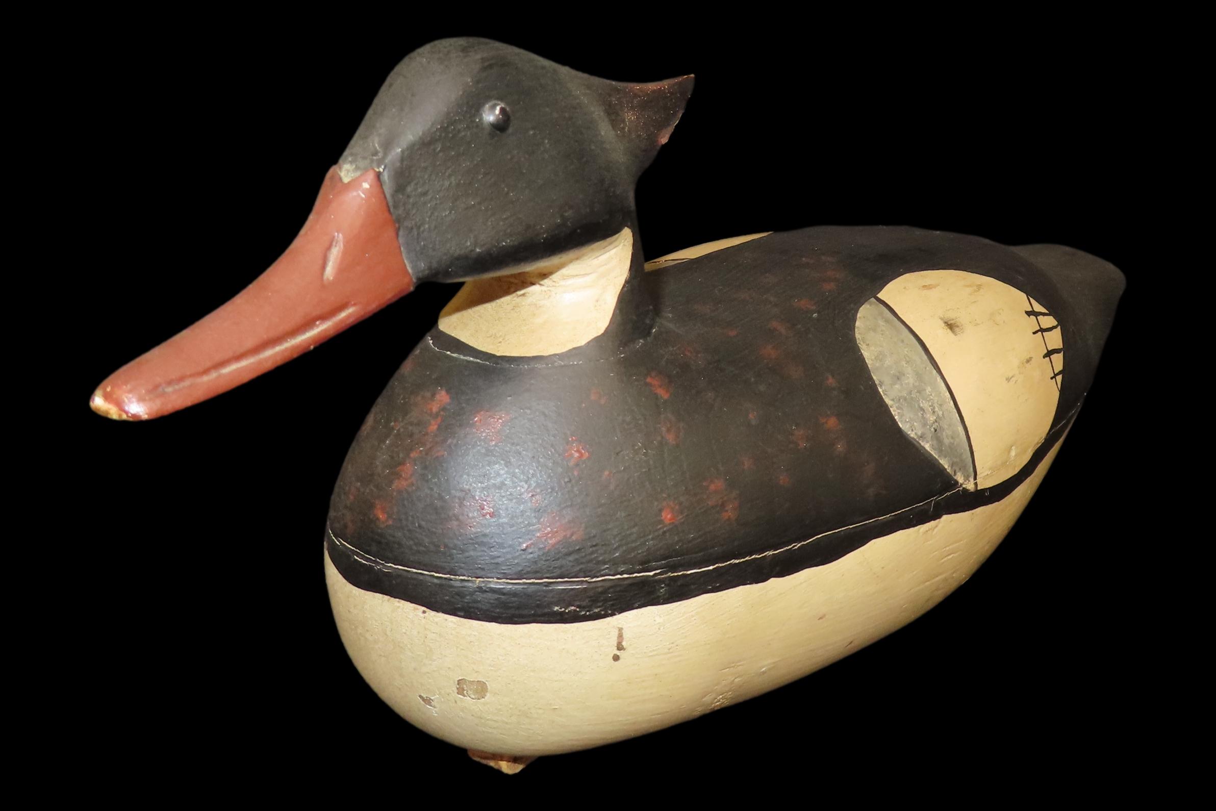 16 1/2" x 6 1/2" Hand-Carved Antique Duck Decoy