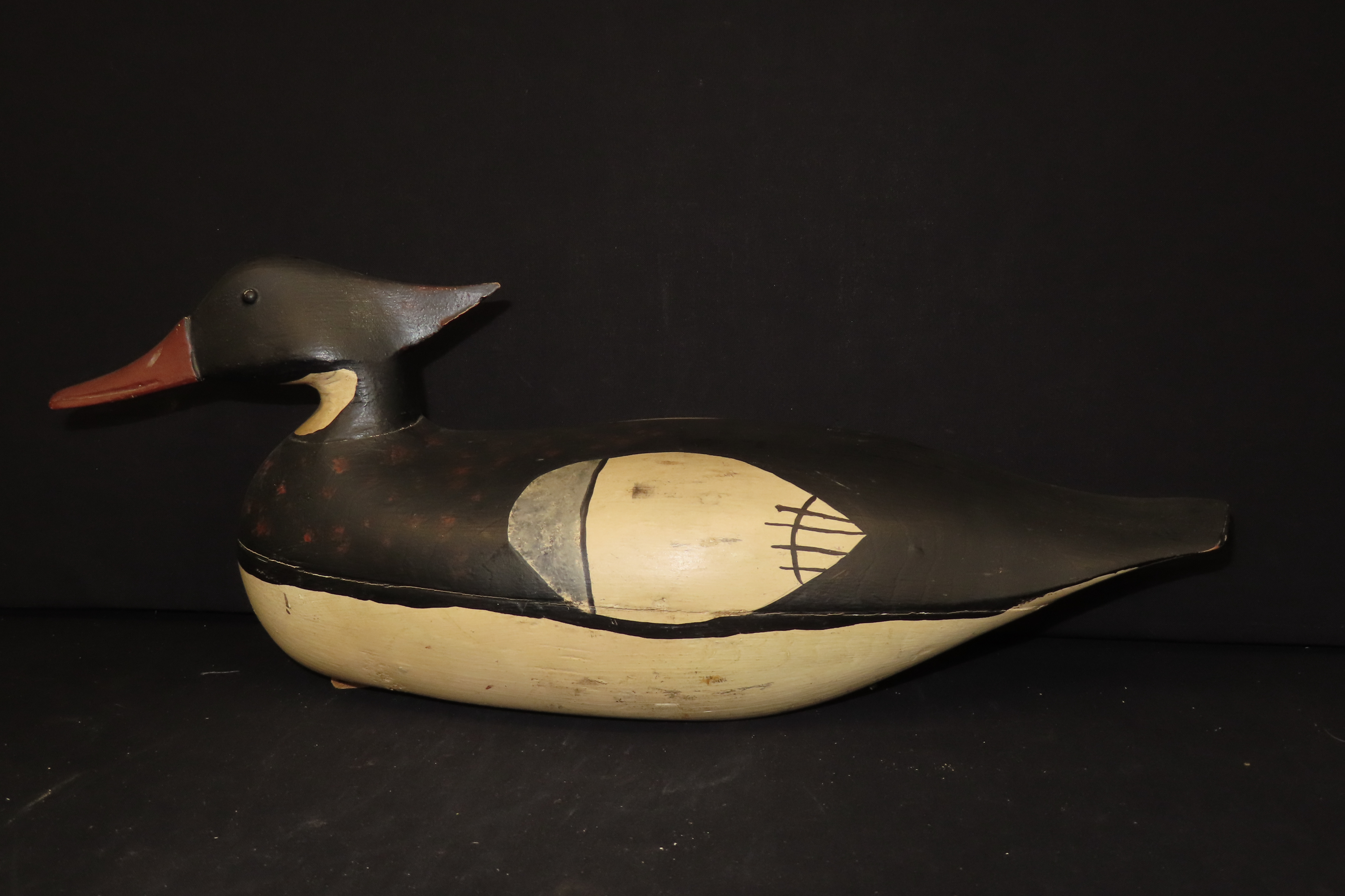 16 1/2" x 6 1/2" Hand-Carved Antique Duck Decoy