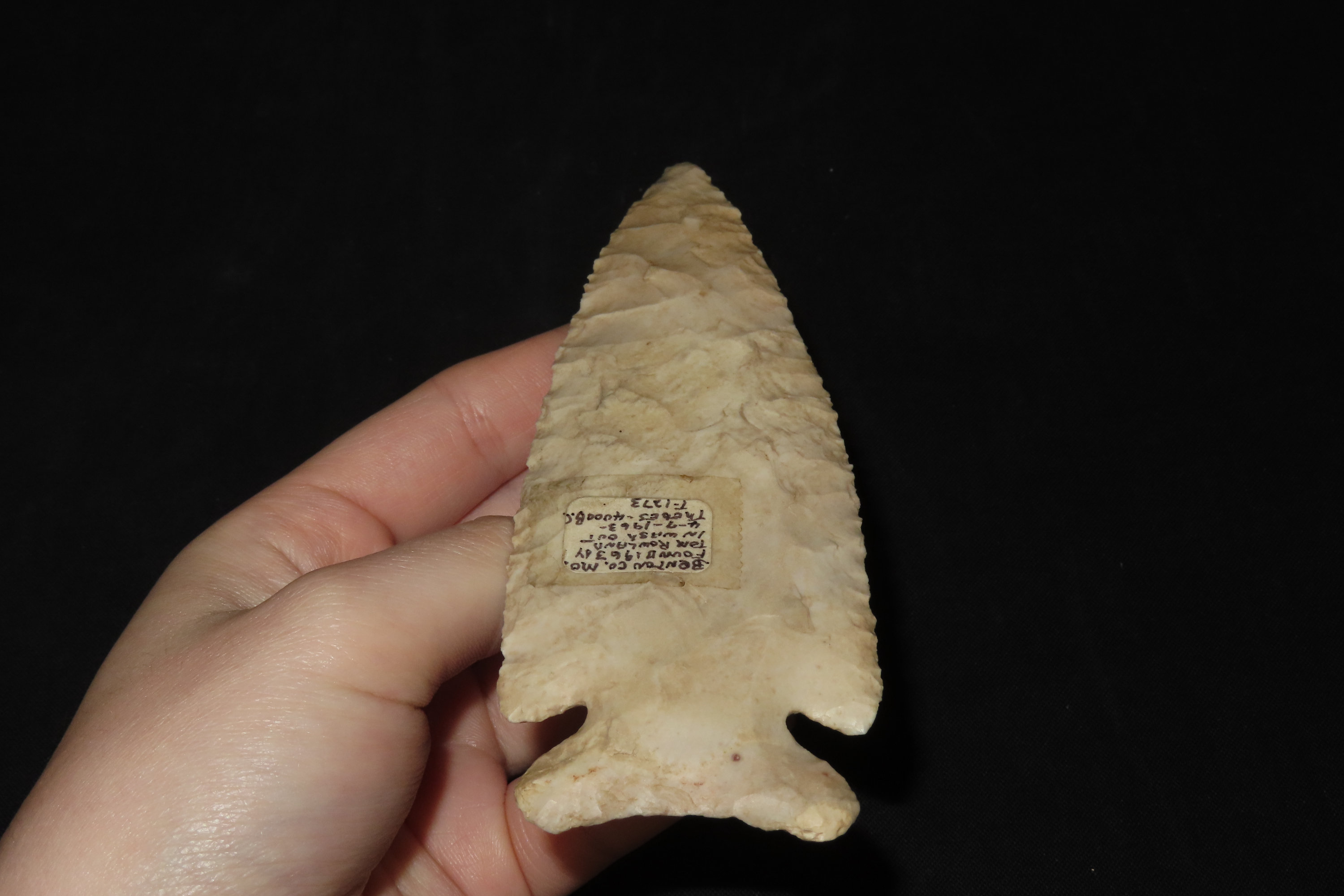 5 1/2" Thebes, Found in Benton Co. Missouri in 1963 by Tom Towland, Ex. Floyd Ritter, Ex. Bob Smith Collection, Pictured in Ritter's Collect