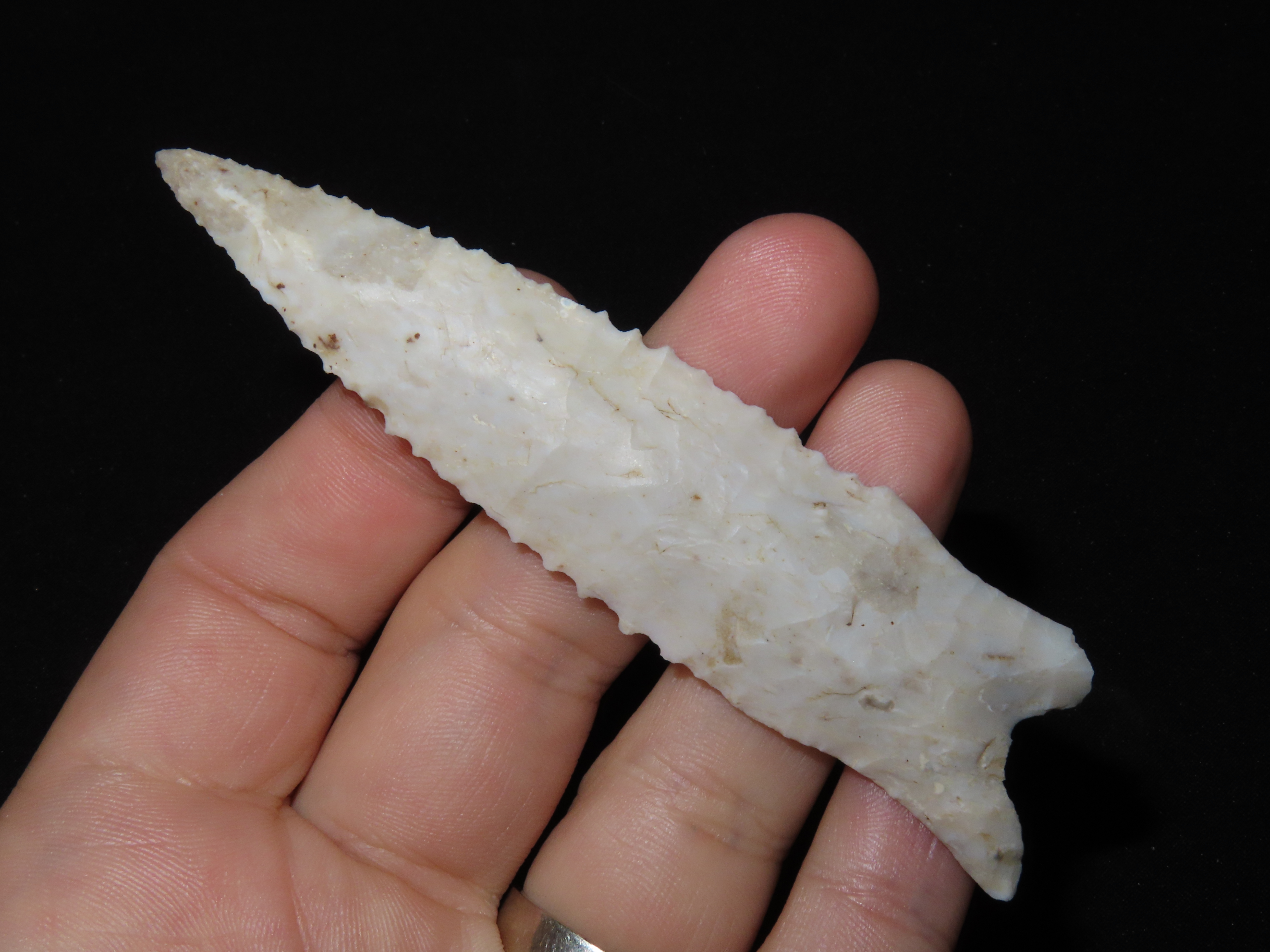 Incredible 4" Serrated Dalton, St. Clair Co. Illinois. Motley COA. Made from a beautiful piece of Avon chert. Impeccable flaking! Ex Floyd R