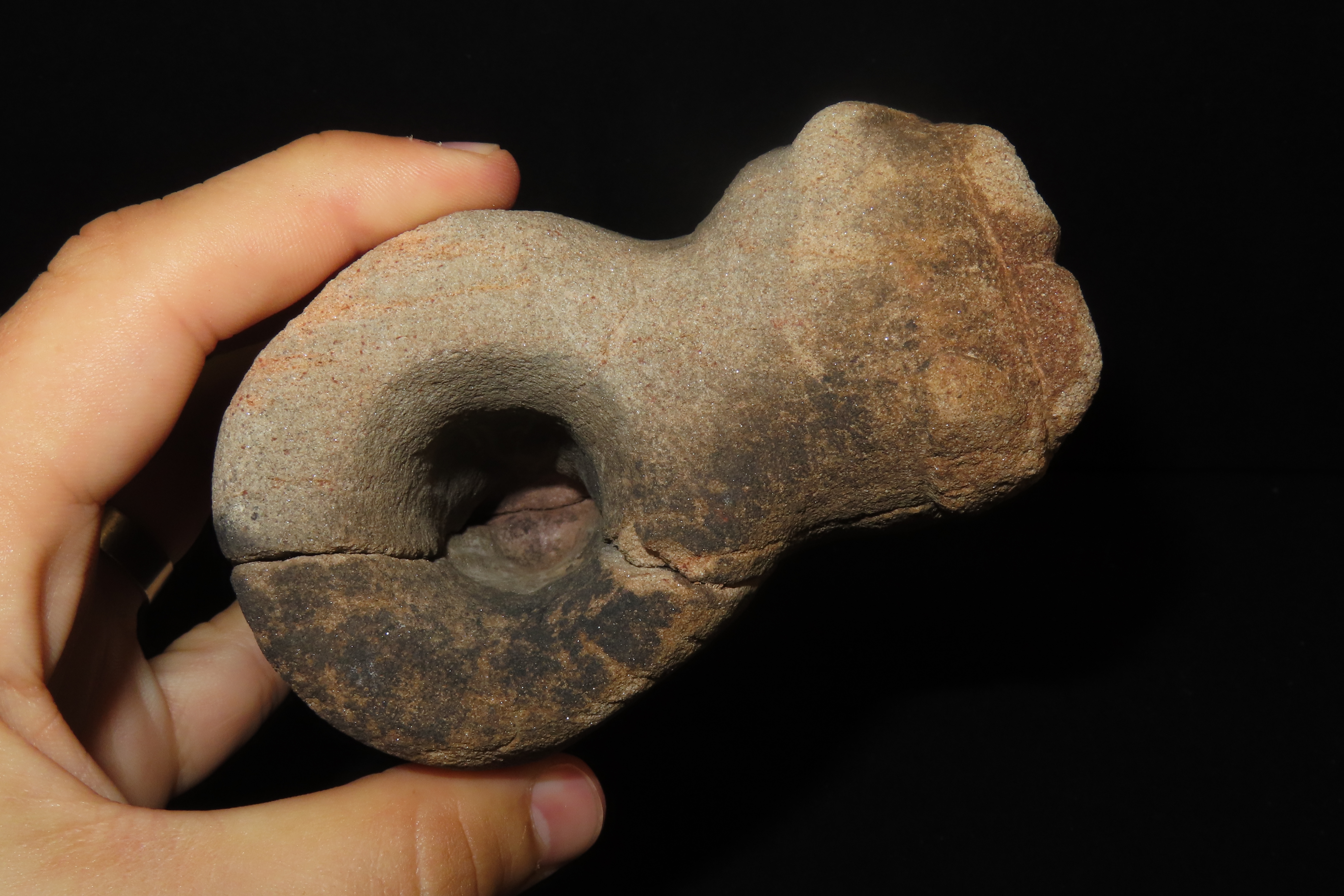 Phenomenal 5 5/16" Deer / Buffalo effigy Pipe found in Madison Co., Illinois. Motley COA. Ex Floyd Ritter Collection. Heavy no brainer patin