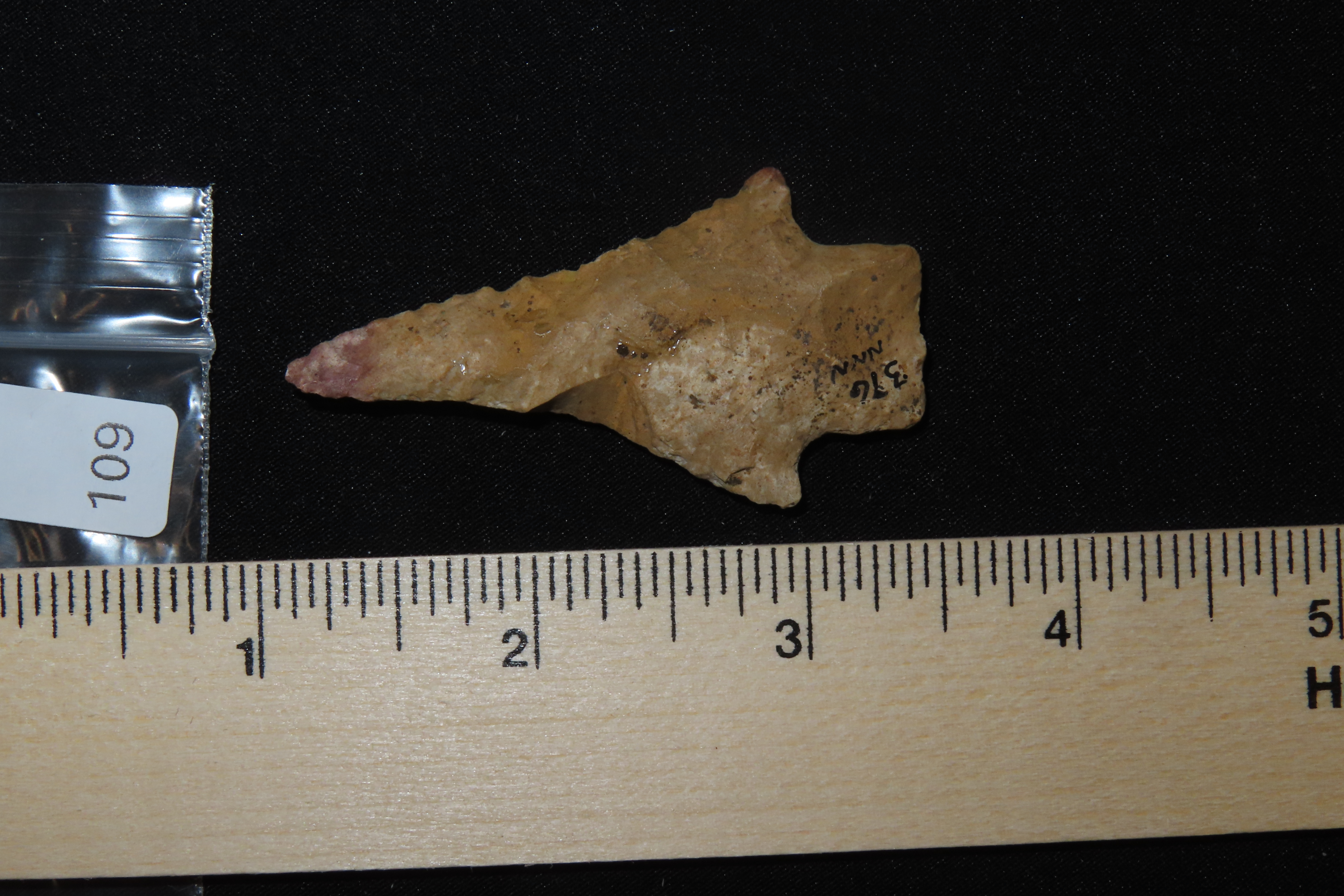 Nice 2 3/8" Florida Kirk Stemmed found in Pinellas County, FL. Ex Brian Boles Collection. Deep South Arrowhead.