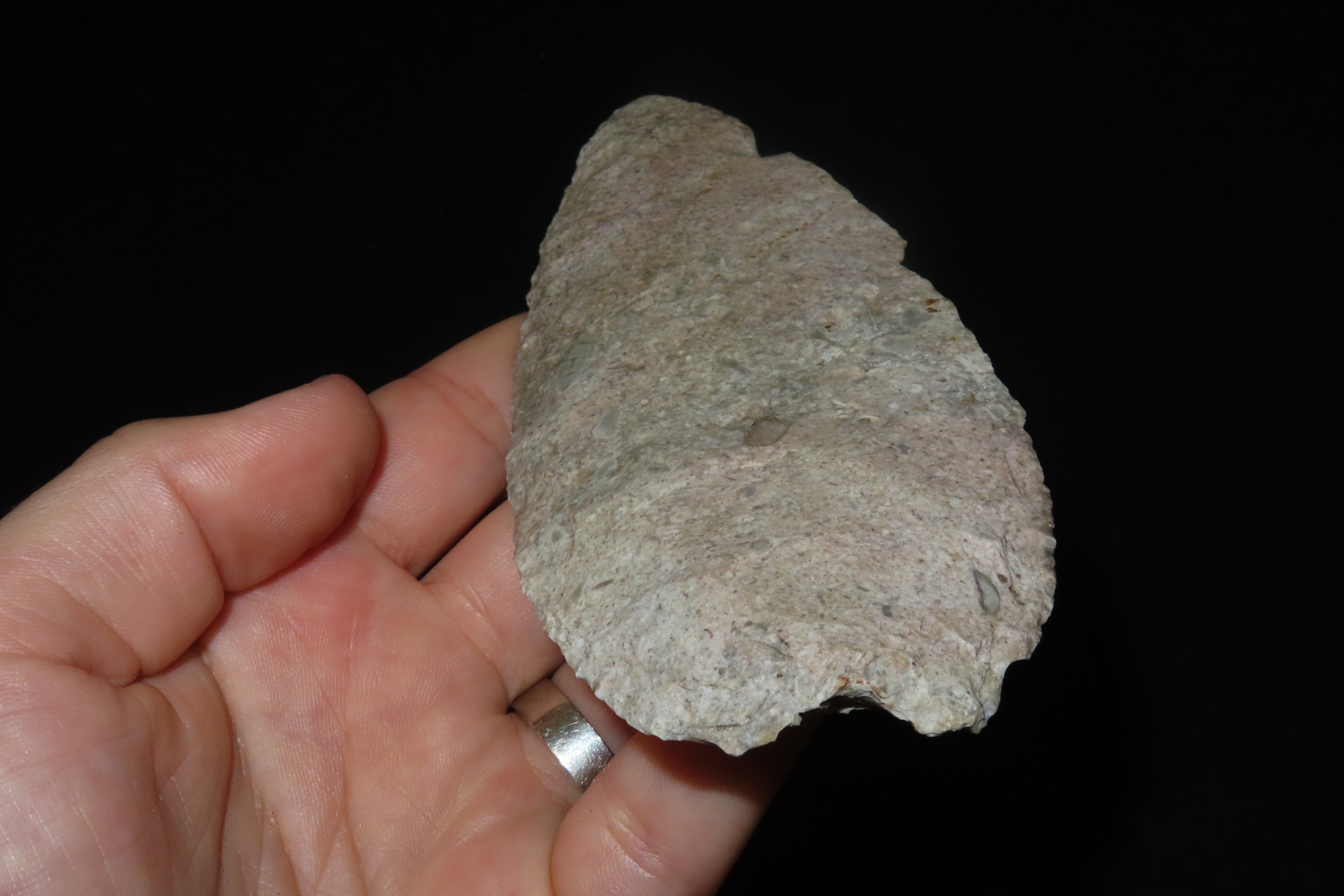 Huge 5 7/8" Archaic Knife Blade found in Southern Missouri. Well patinated with nice color! Nice large Example!