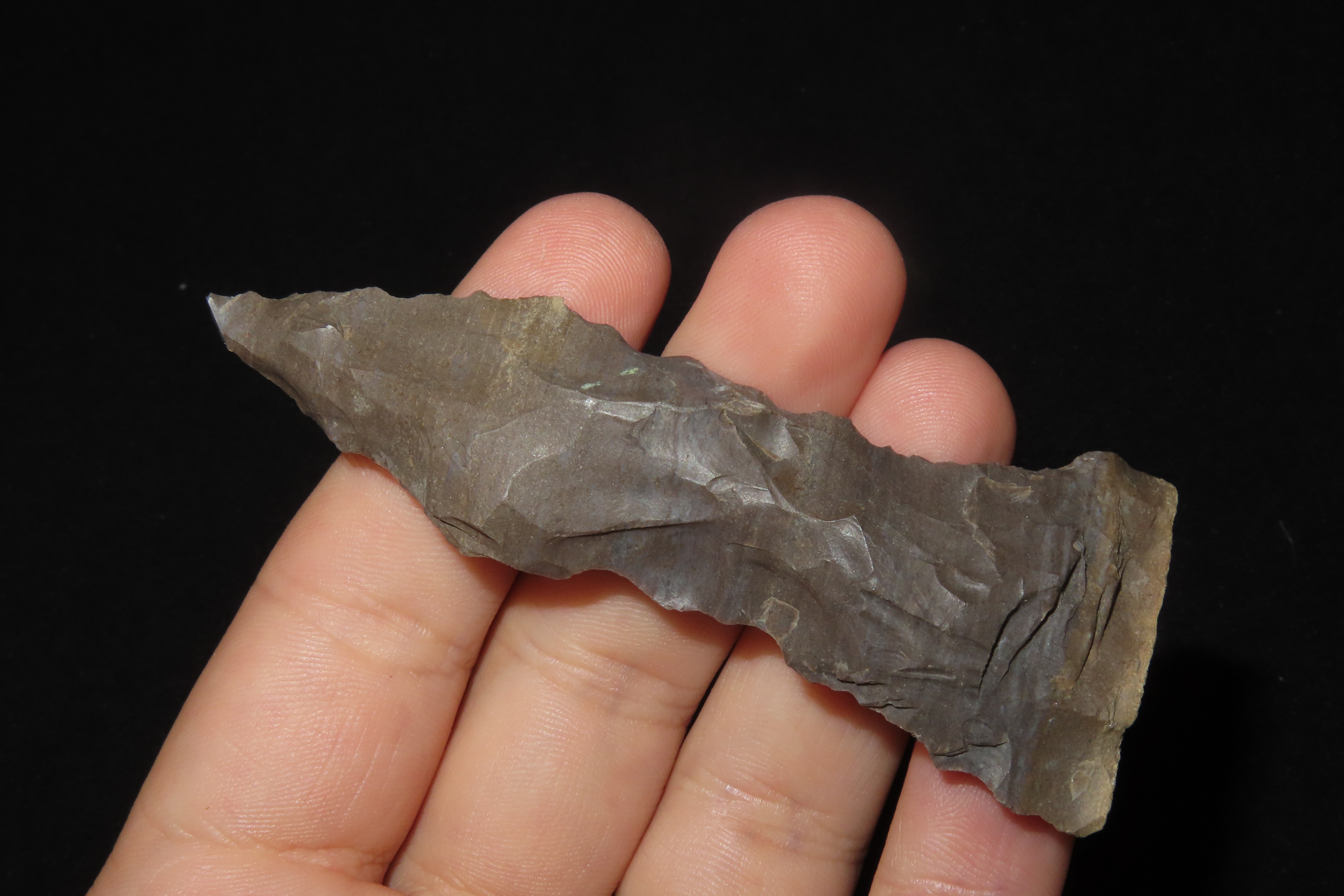 3 1/2" Eccentric Flint Dagger / Duck River Sword found in Hardin Co., Tennessee.