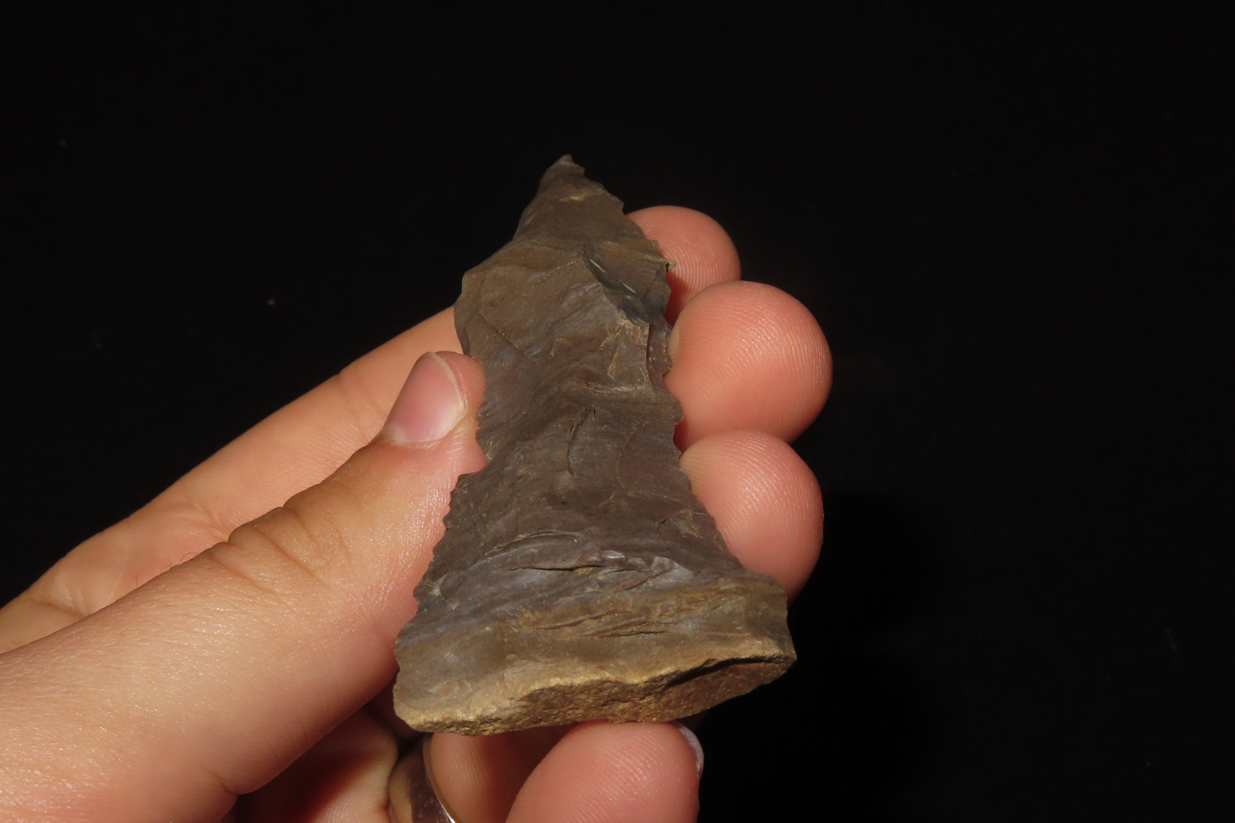 3 1/2" Eccentric Flint Dagger / Duck River Sword found in Hardin Co., Tennessee.