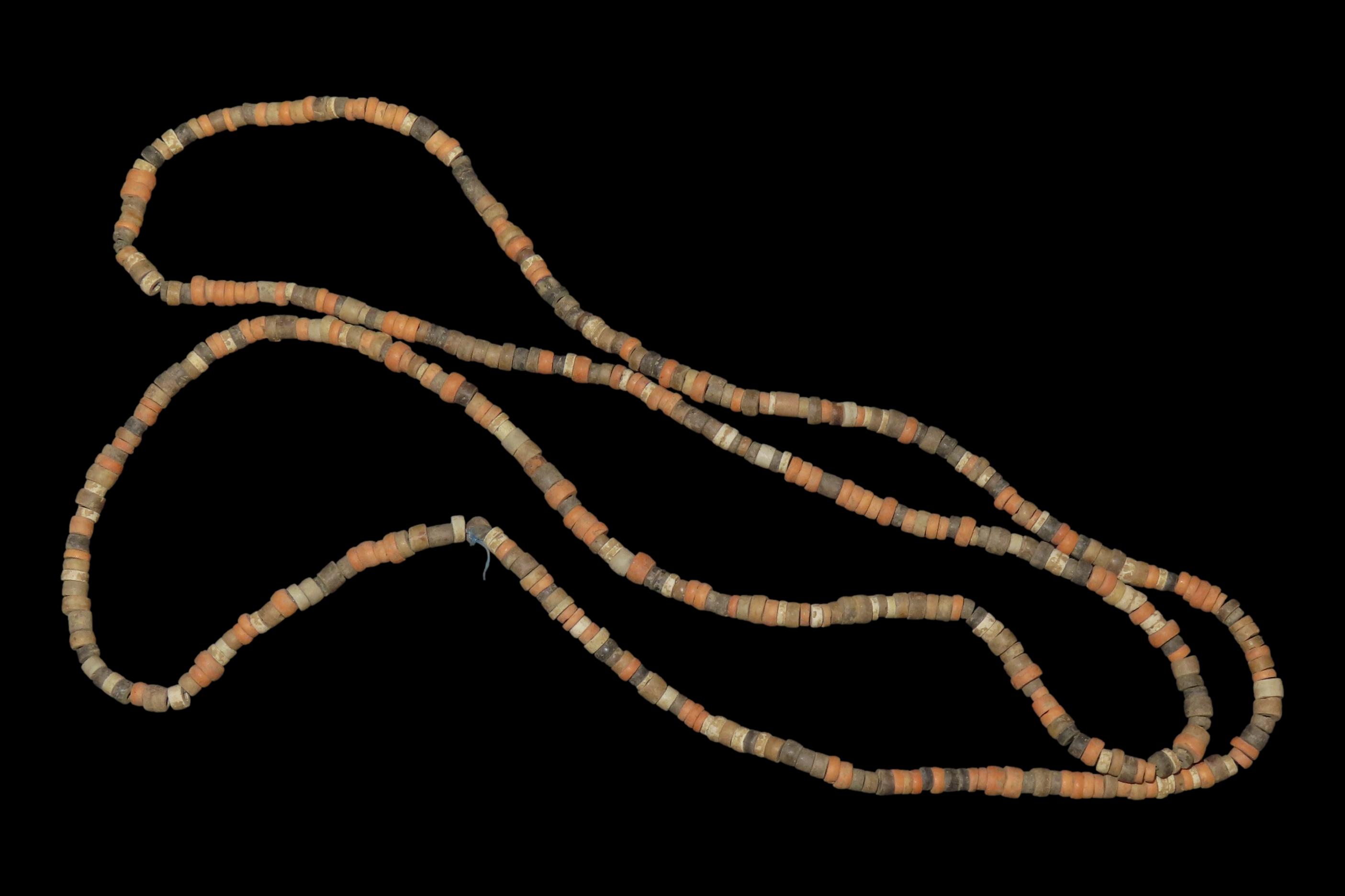 32" Hohokam / Mimbres Stone Bead Necklace found in New Mexico. Ex Jonathan parks Collection.