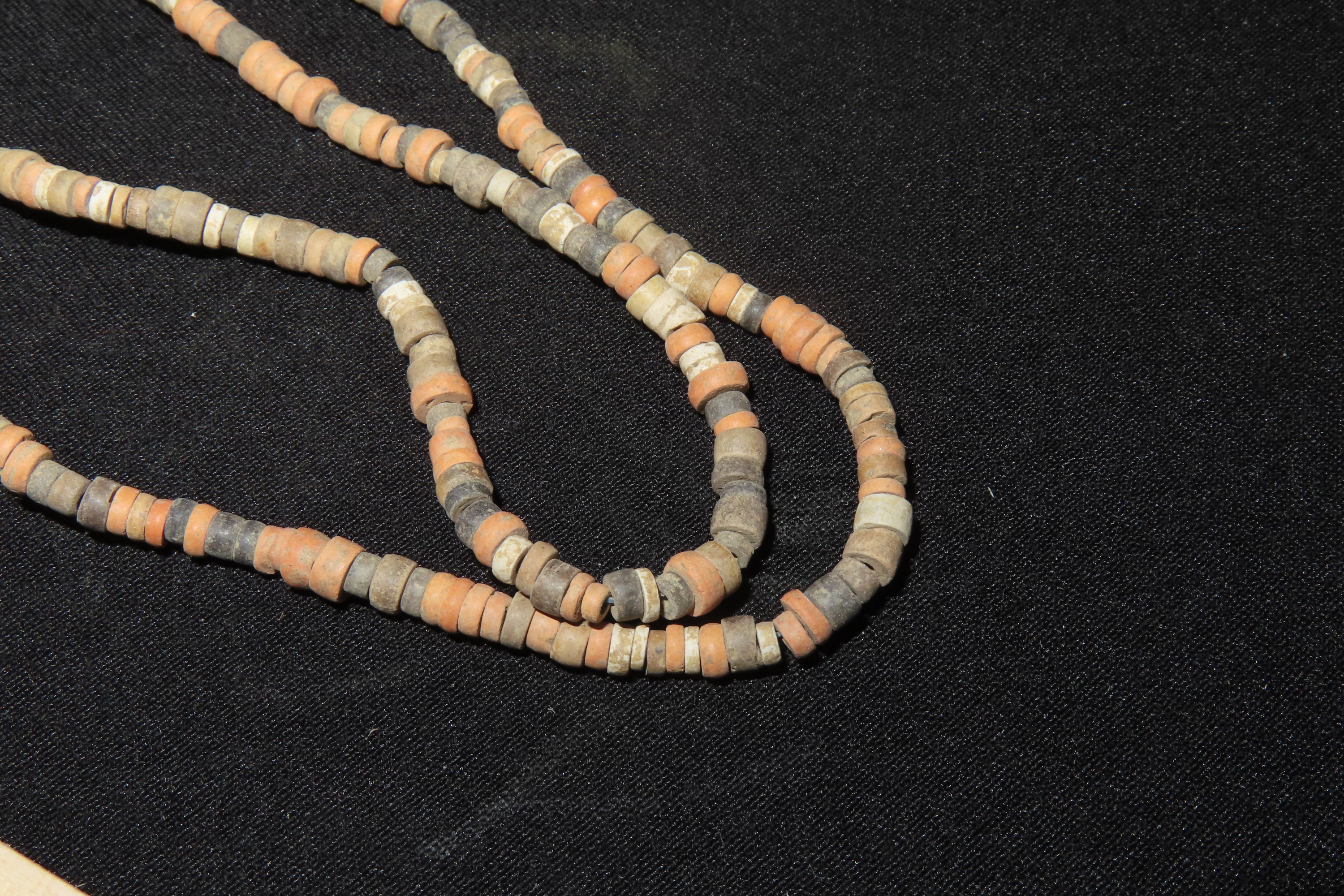 32" Hohokam / Mimbres Stone Bead Necklace found in New Mexico. Ex Jonathan parks Collection.