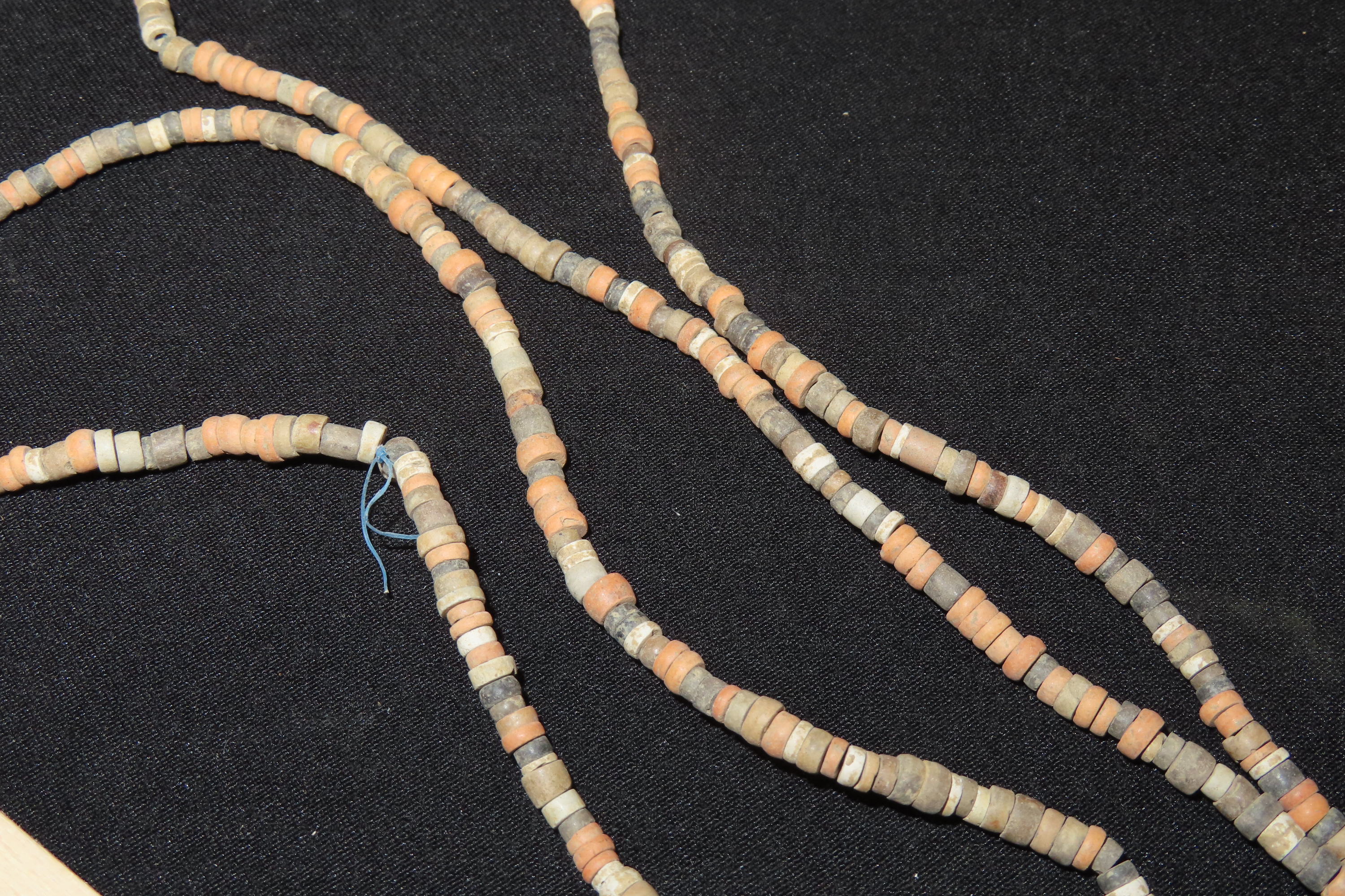 32" Hohokam / Mimbres Stone Bead Necklace found in New Mexico. Ex Jonathan parks Collection.