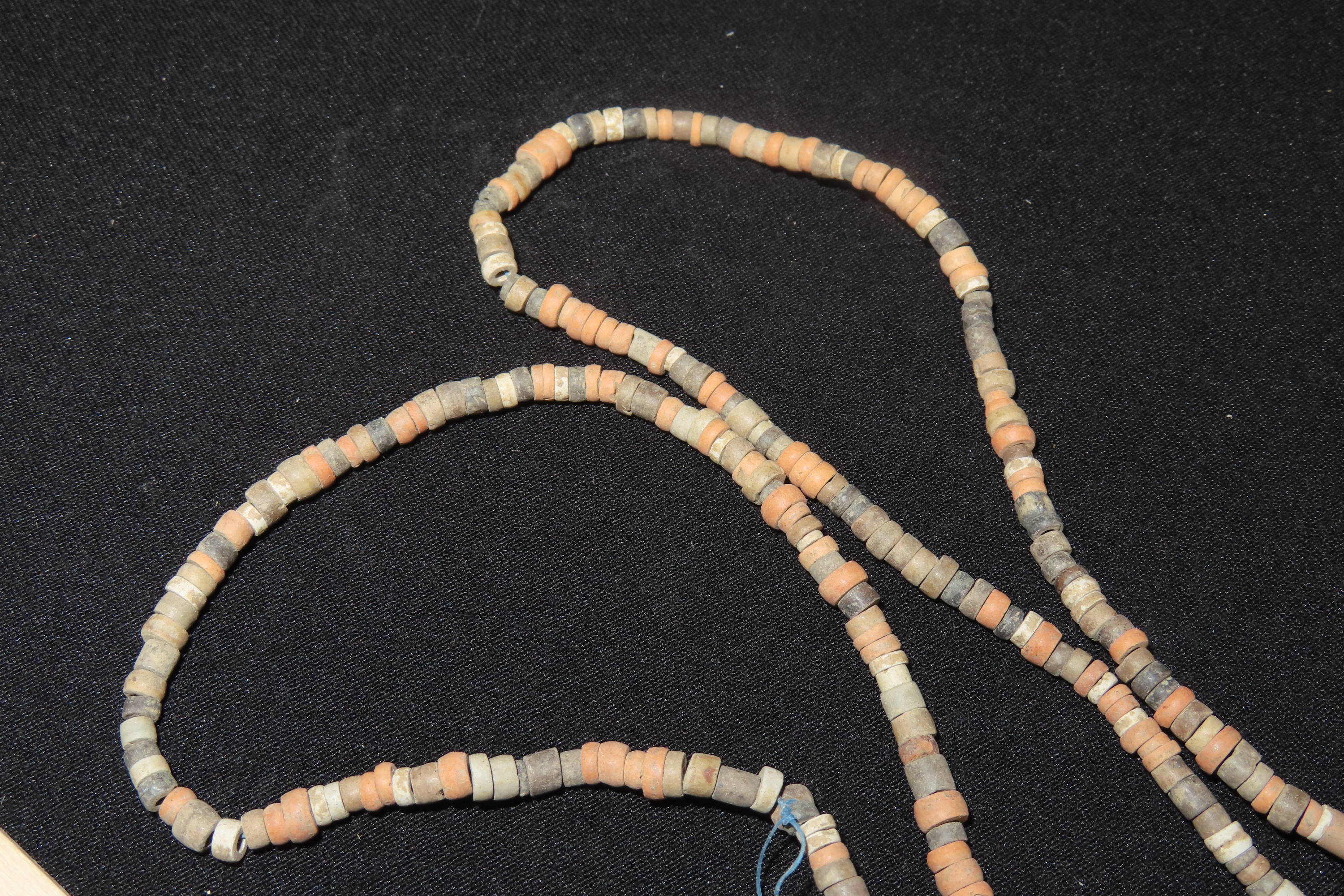 32" Hohokam / Mimbres Stone Bead Necklace found in New Mexico. Ex Jonathan parks Collection.
