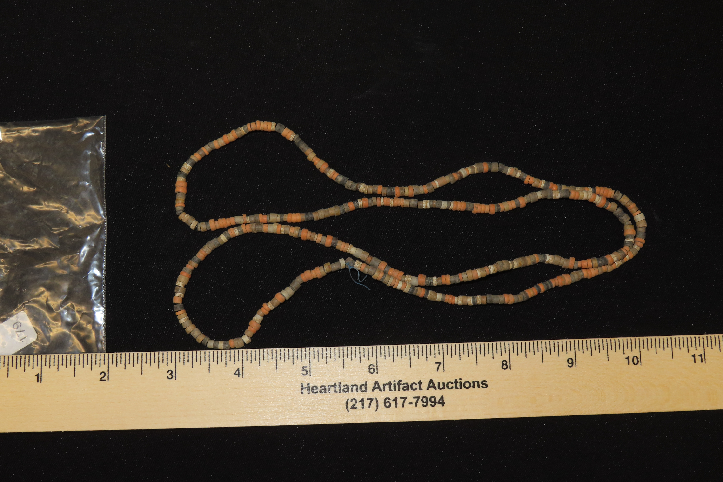32" Hohokam / Mimbres Stone Bead Necklace found in New Mexico. Ex Jonathan parks Collection.