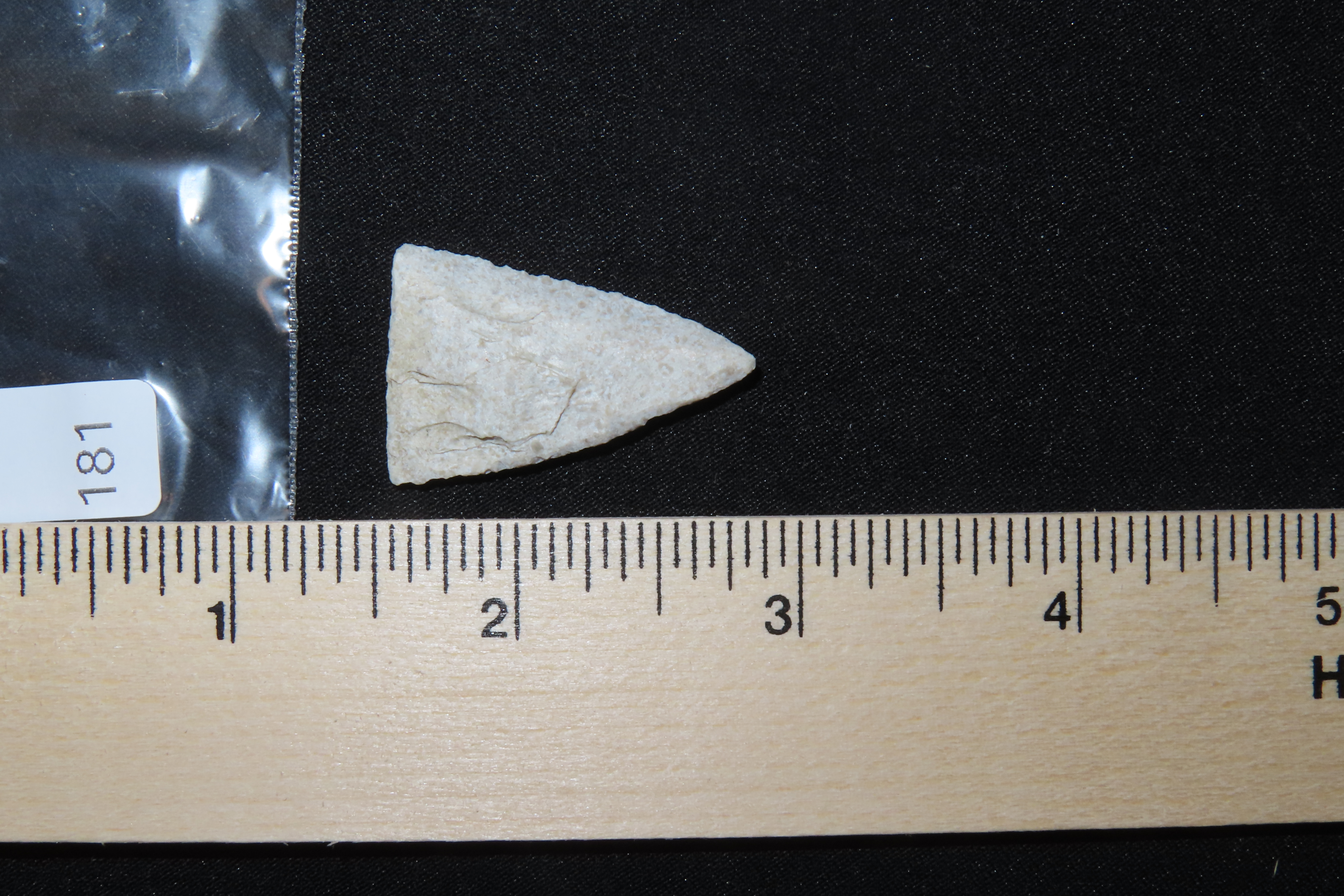 Perfect Florida Pinellas Triangle found in Pasco County, Fl. Finely Flaked example. Ex Brian Boles Collection. Deep South Arrowhead.