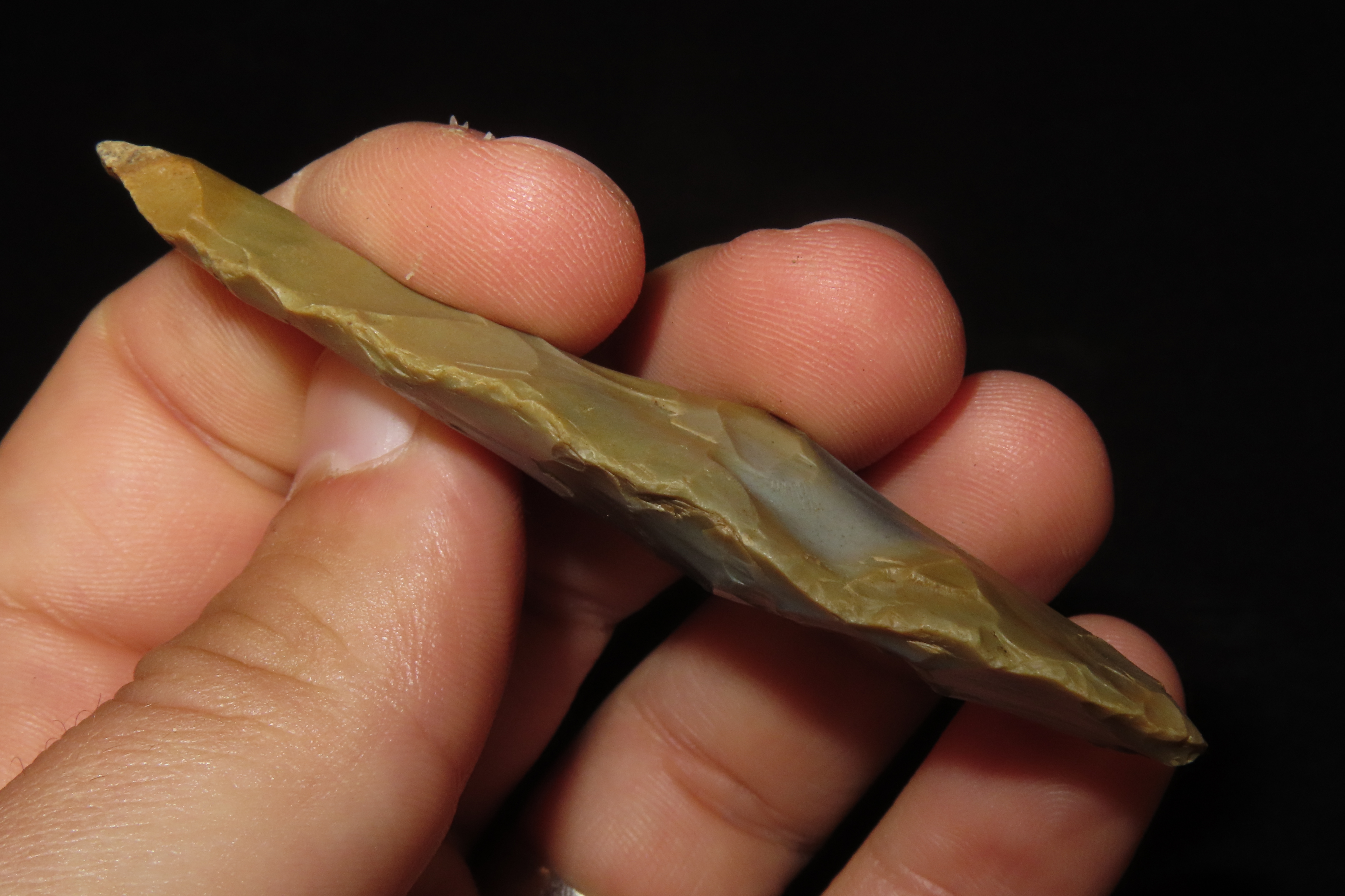 Colorful 3" Copena found in Lauderdale Co., Alabama. Very nice example with Great Color! Bangor Chert.