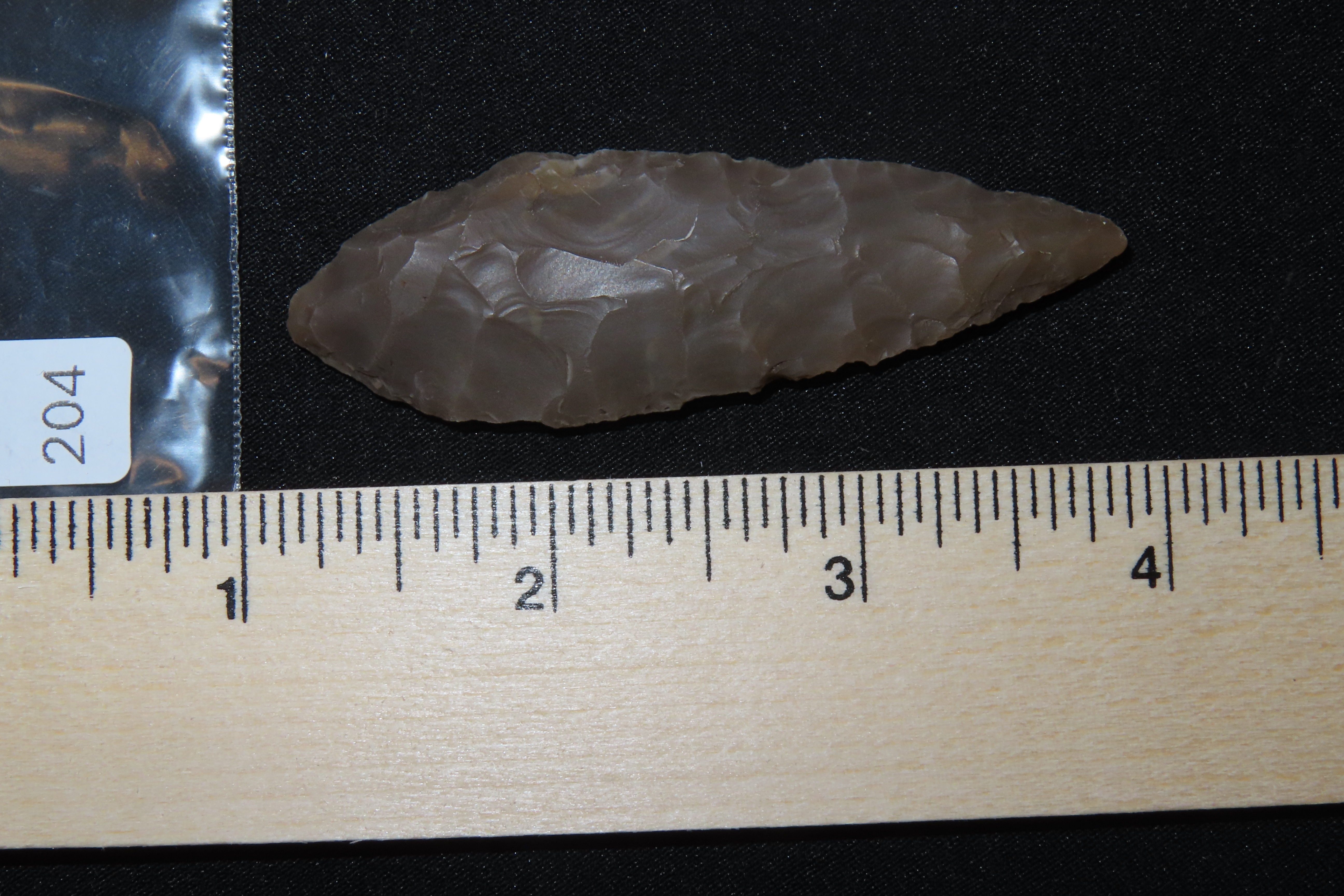 Amazing 2 7/8" Texas Rootbeer flint Lerma Knife / Willow Leaf Blade found in Uvlade County, TX. Nice Translucent example!