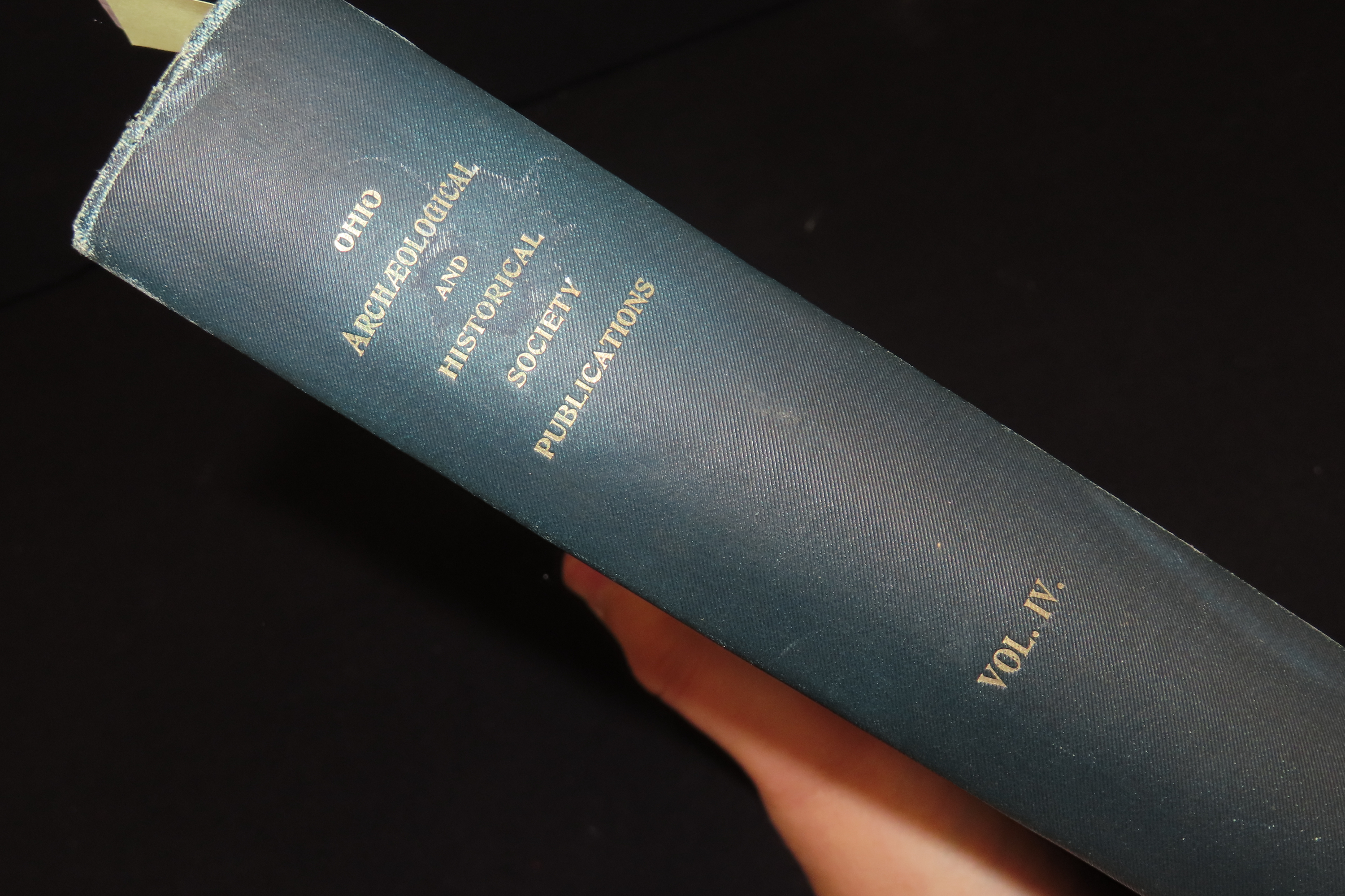 1895 FIRST EDITION HARDBACK; OHIO ARCHAEOLOGICAL AND HISTORICAL SOCIETY PUBLICATIONS VOLUME 4, 481 PAGES.