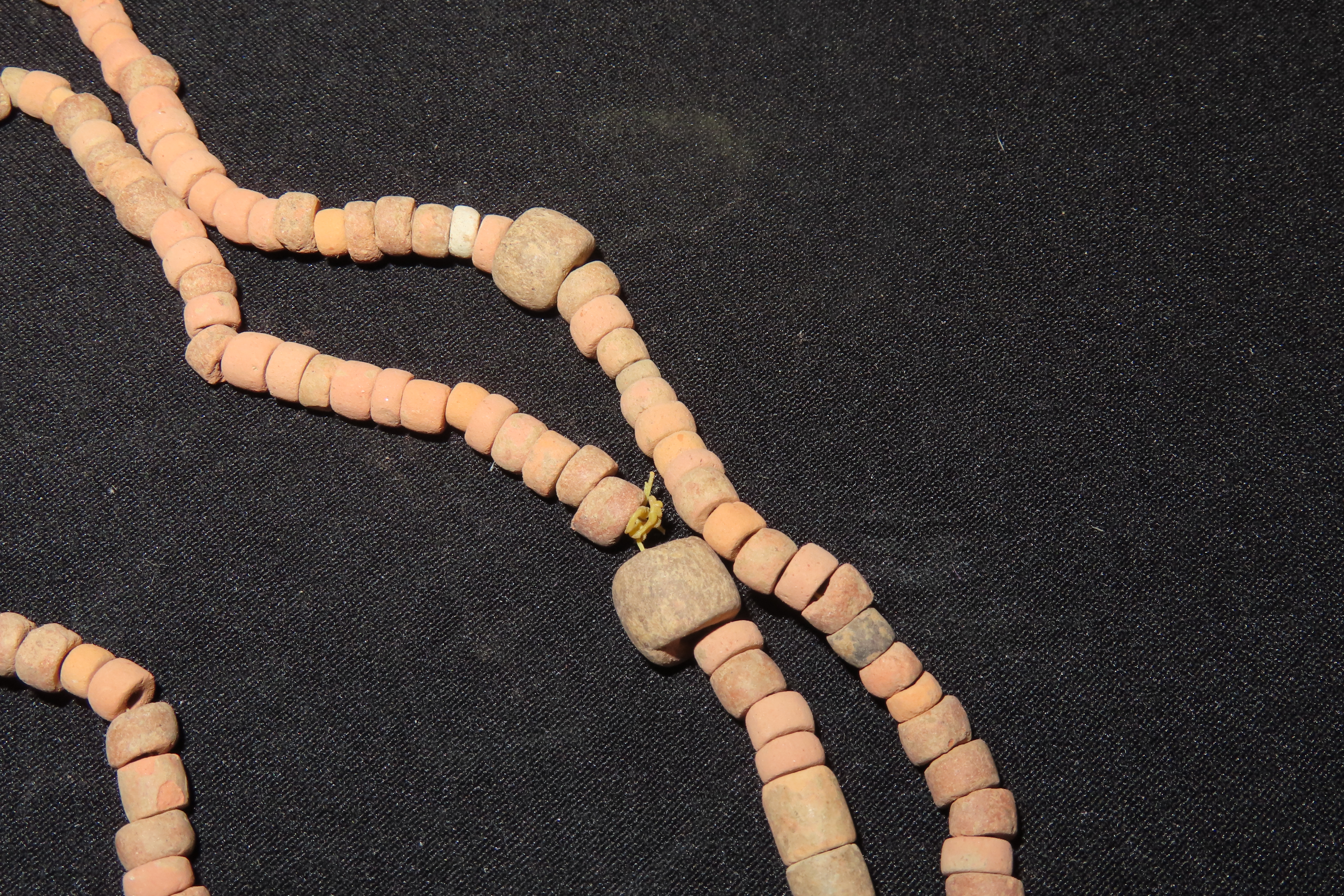 28" Hohokam / Mimbres Drilled Bead Necklace found in New Mexico. Ex Jonathan parks Collection.