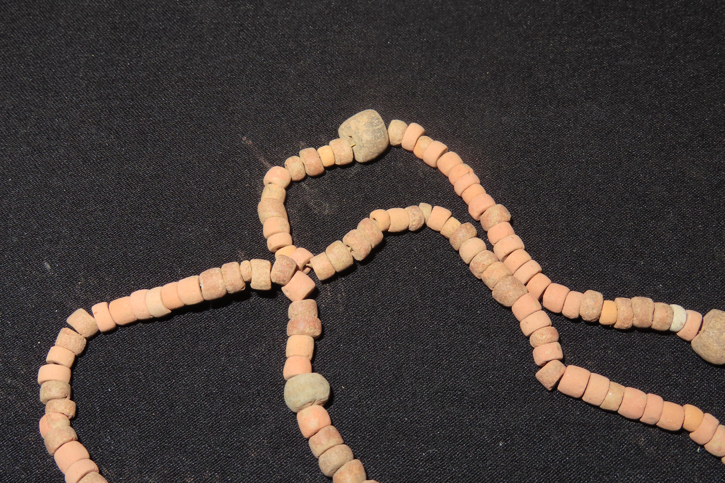 28" Hohokam / Mimbres Drilled Bead Necklace found in New Mexico. Ex Jonathan parks Collection.