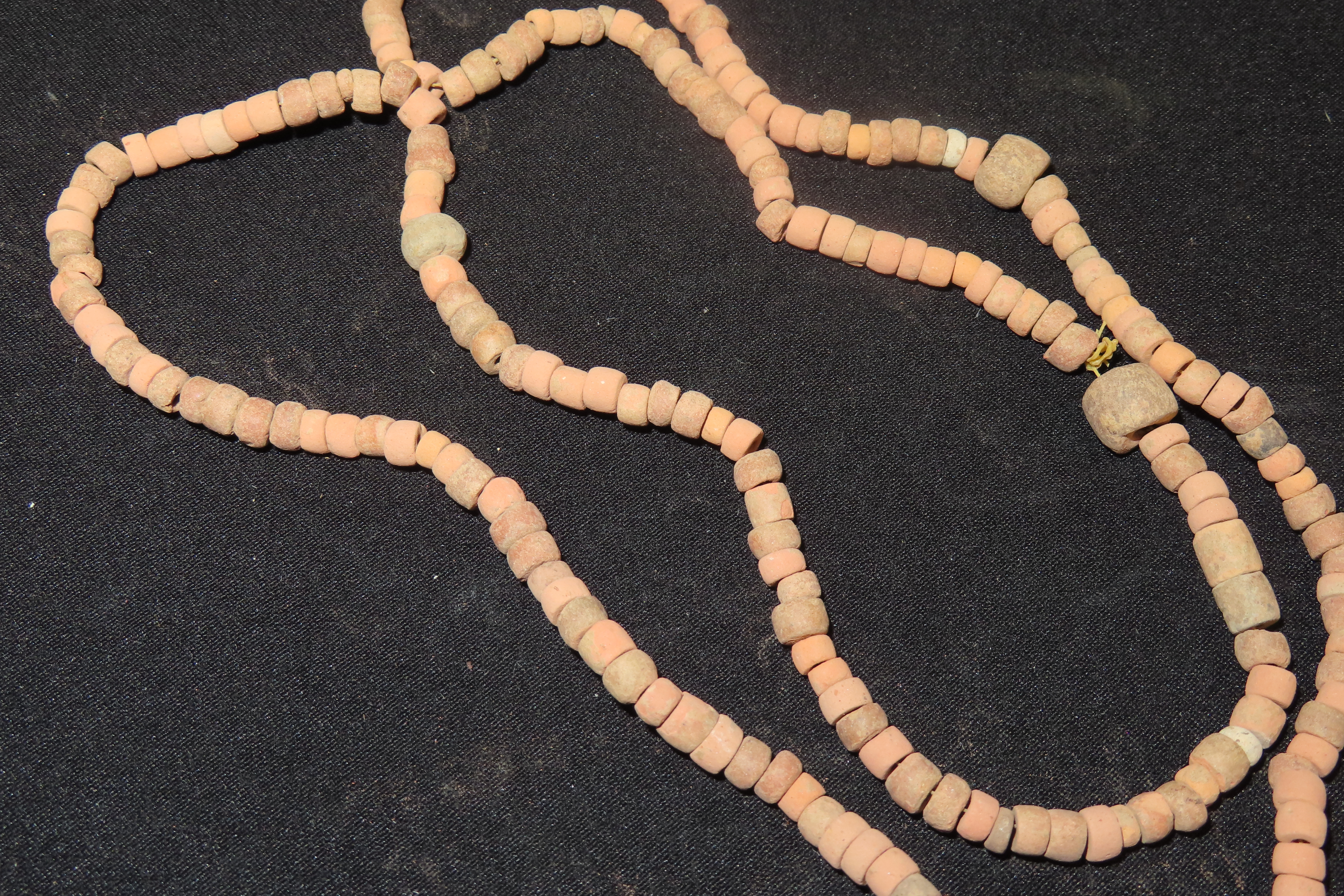 28" Hohokam / Mimbres Drilled Bead Necklace found in New Mexico. Ex Jonathan parks Collection.