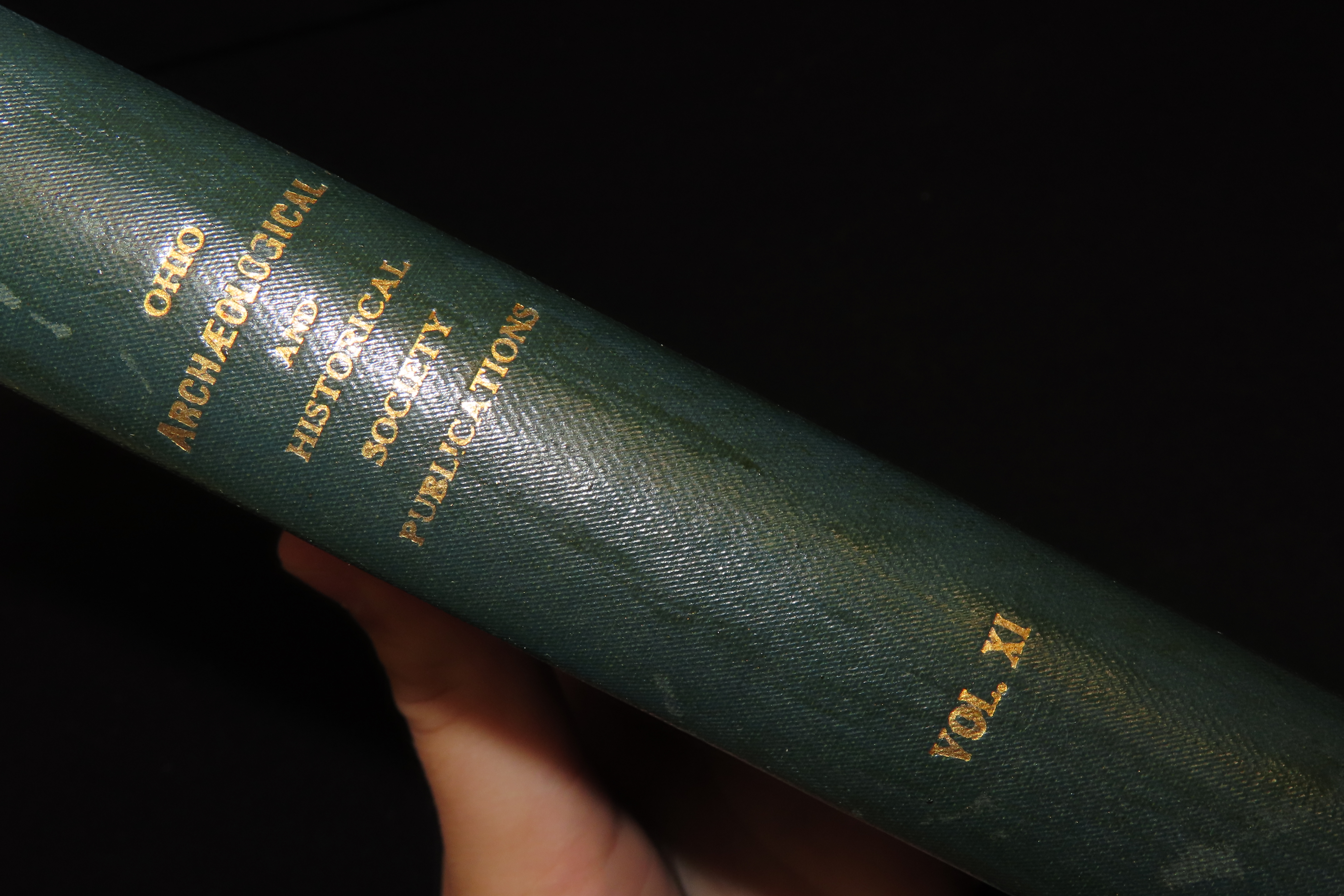 1903 FIRST EDITION HARDBACK; OHIO ARCHAEOLOGICAL AND HISTORICAL SOCIETY PUBLICATIONS VOLUME 11, 486 PAGES.
