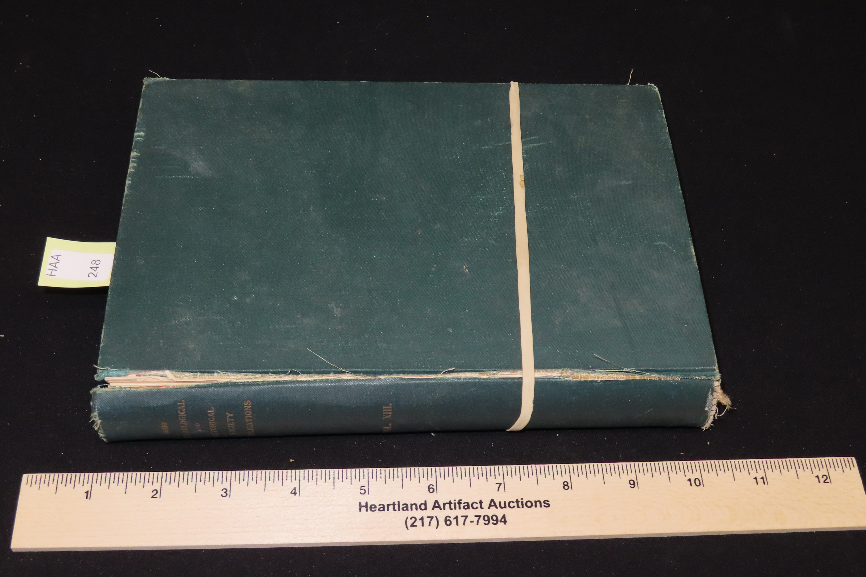 1904 FIRST EDITION HARDBACK; OHIO ARCHAEOLOGICAL AND HISTORICAL SOCIETY PUBLICATIONS VOLUME 13, GARTNER MOUND EDITION, 585 PAGES. COVER SEPE
