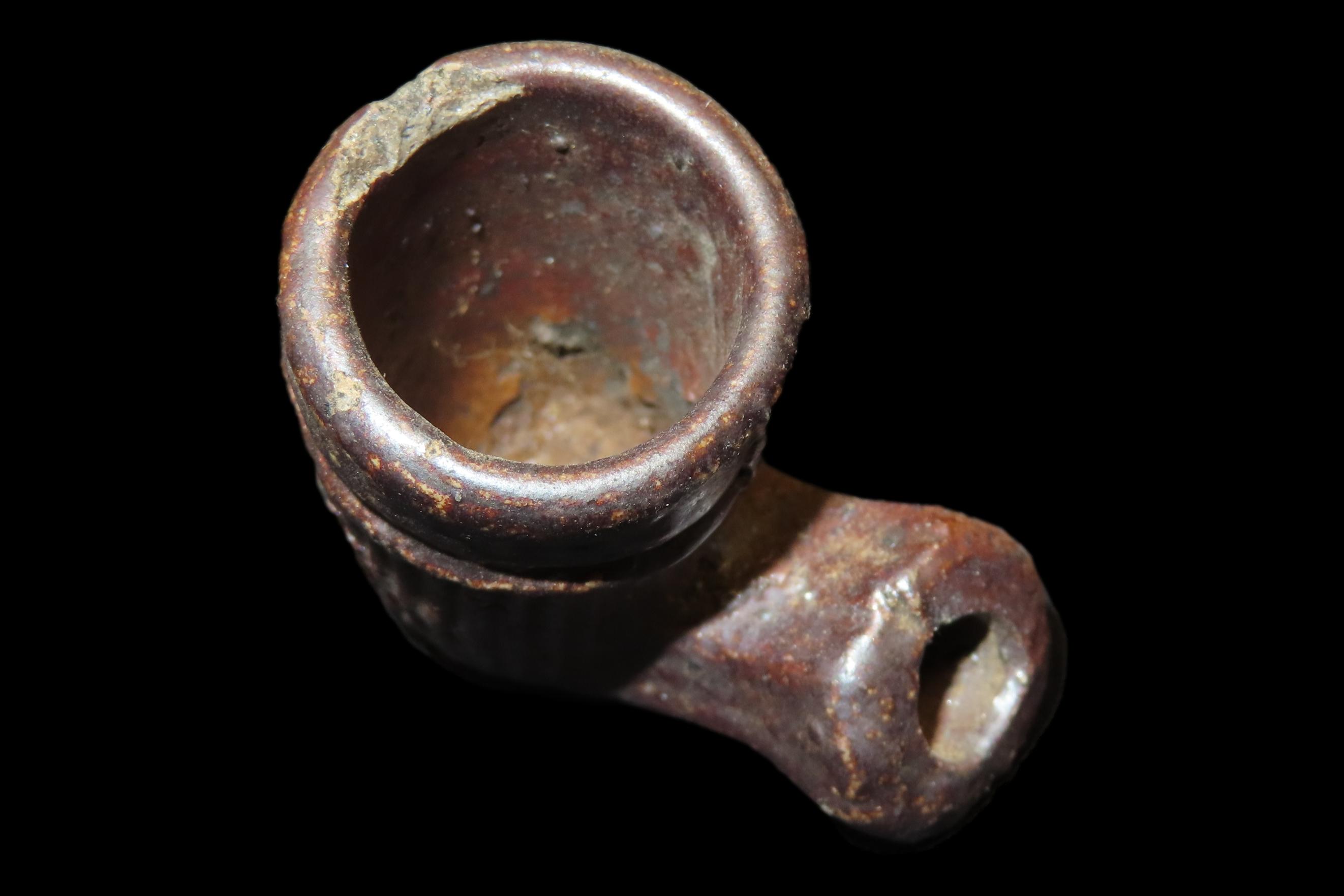 Great Historic Clay Trade Pipe found in in Gallatin County Illinois.