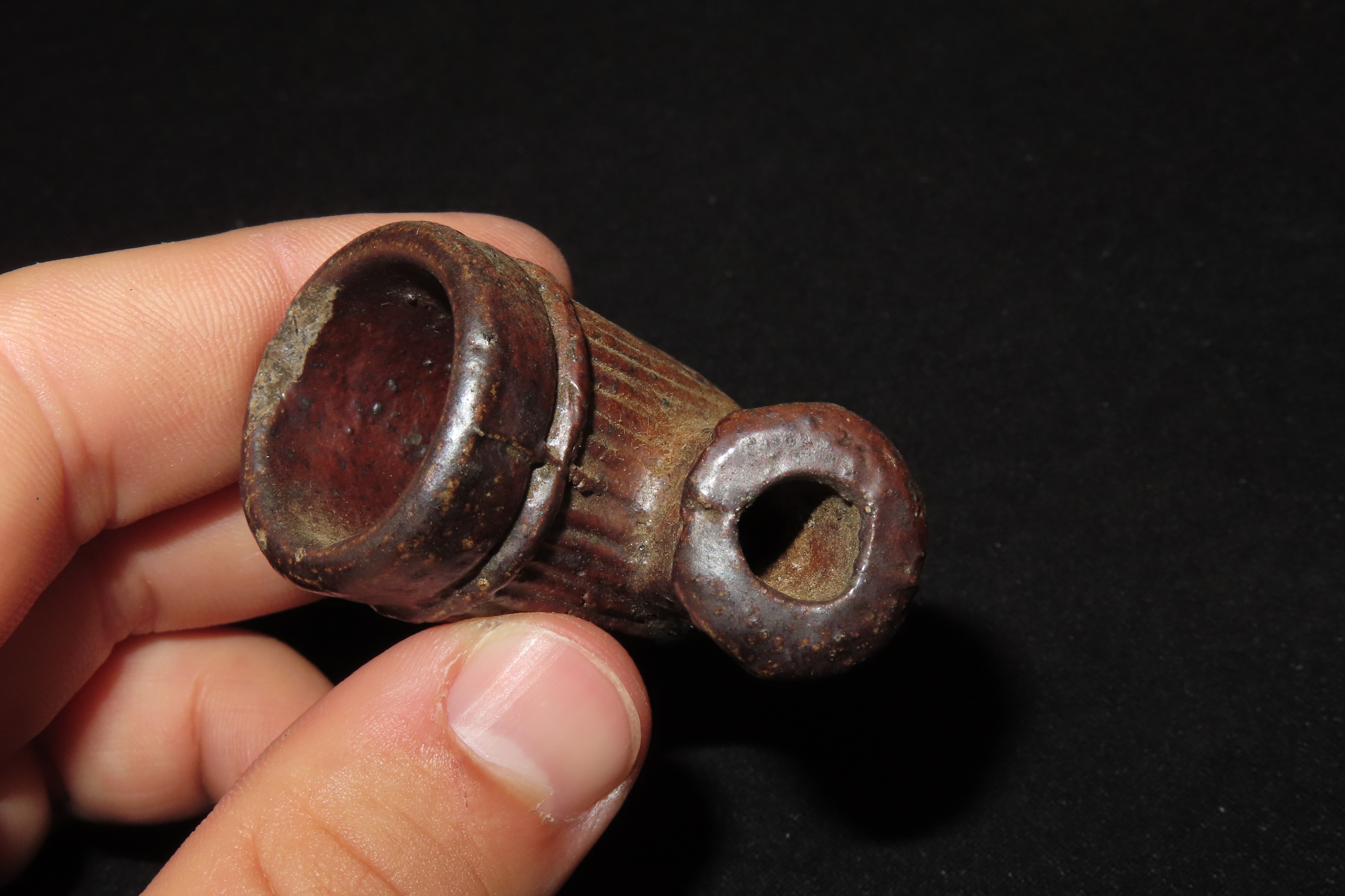 Great Historic Clay Trade Pipe found in in Gallatin County Illinois.