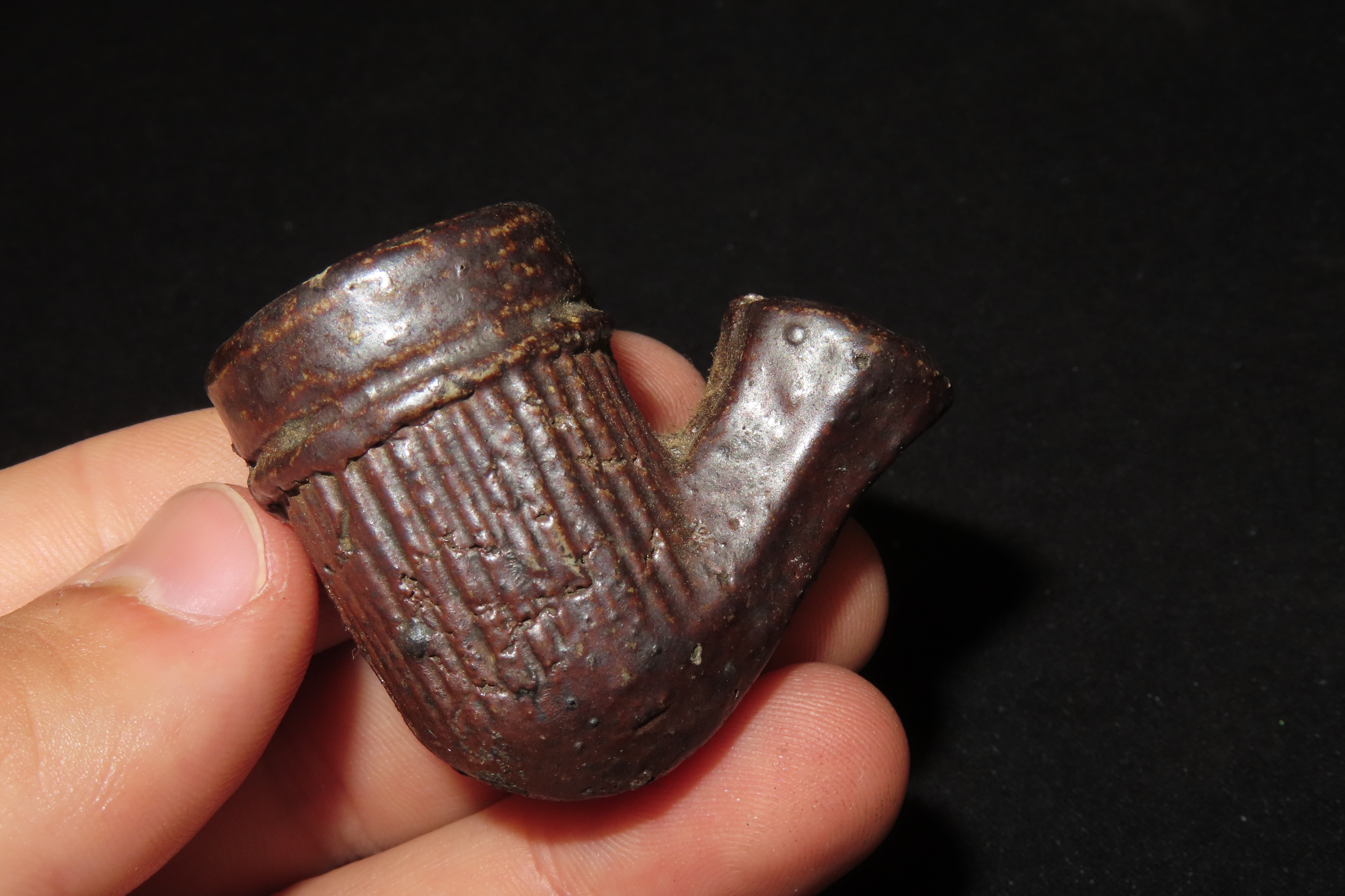 Great Historic Clay Trade Pipe found in in Gallatin County Illinois.