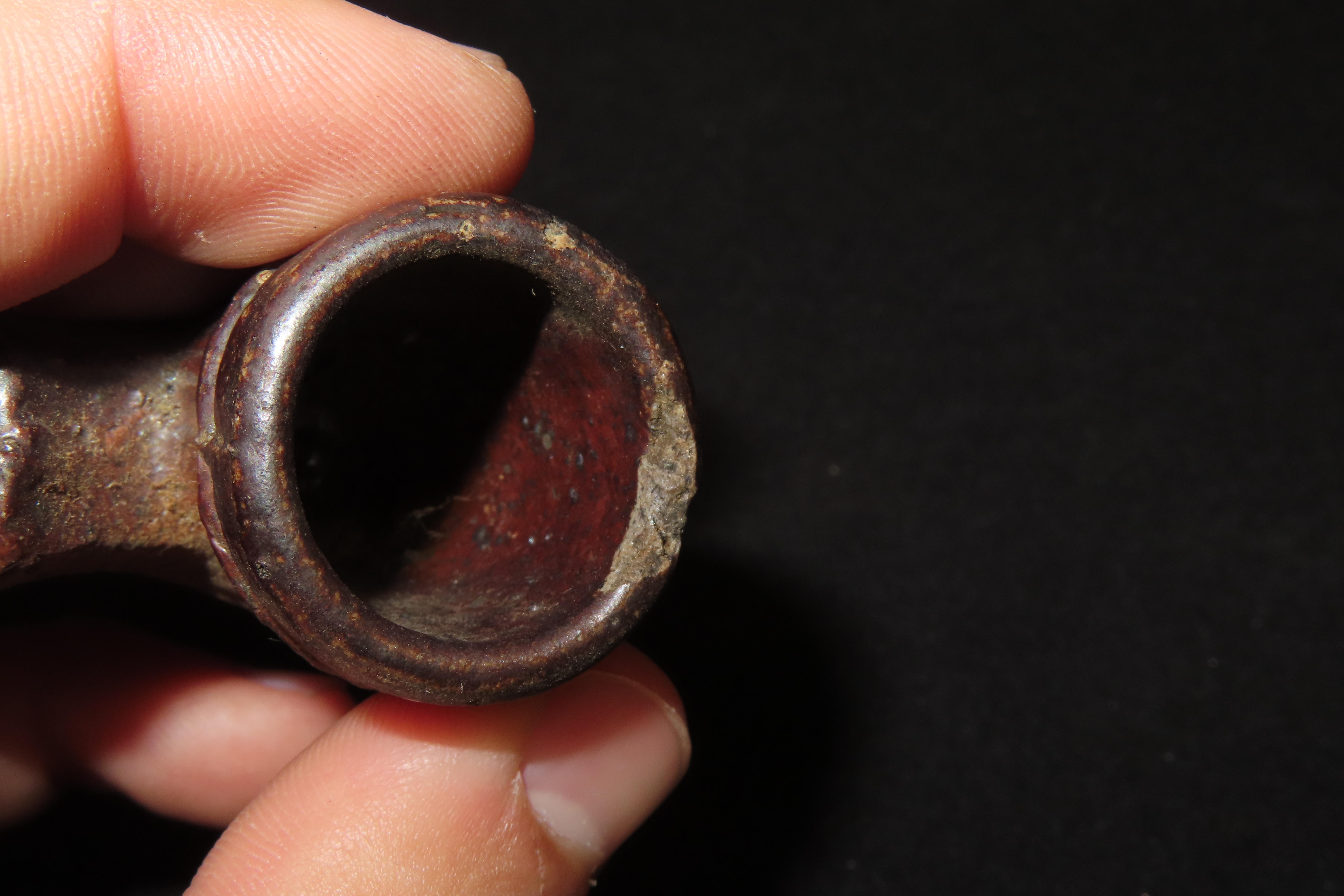 Great Historic Clay Trade Pipe found in in Gallatin County Illinois.