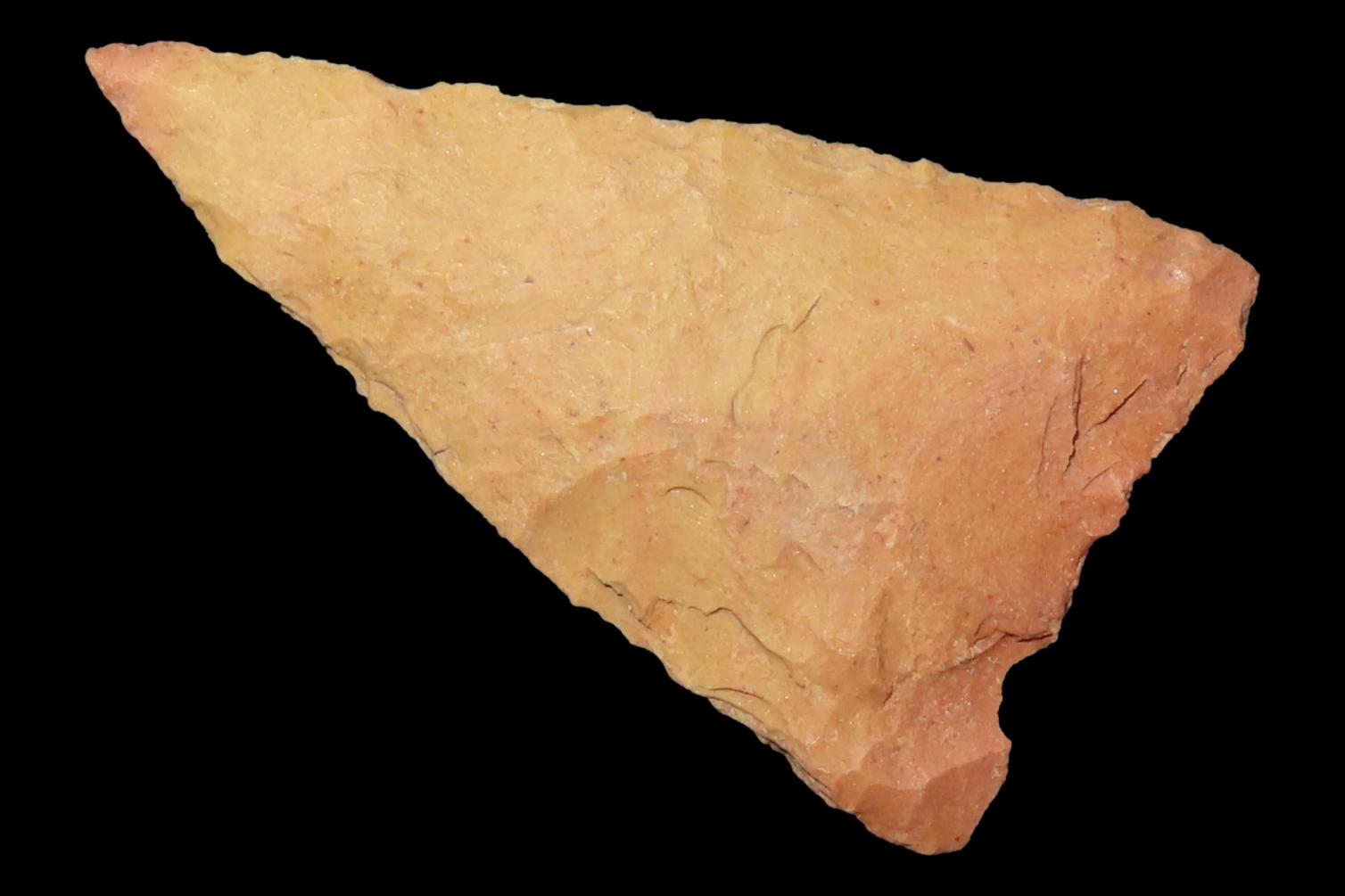Nice Cahokia Triangle found in Madison County Illinois. Colorful, thin, and well flaked example.