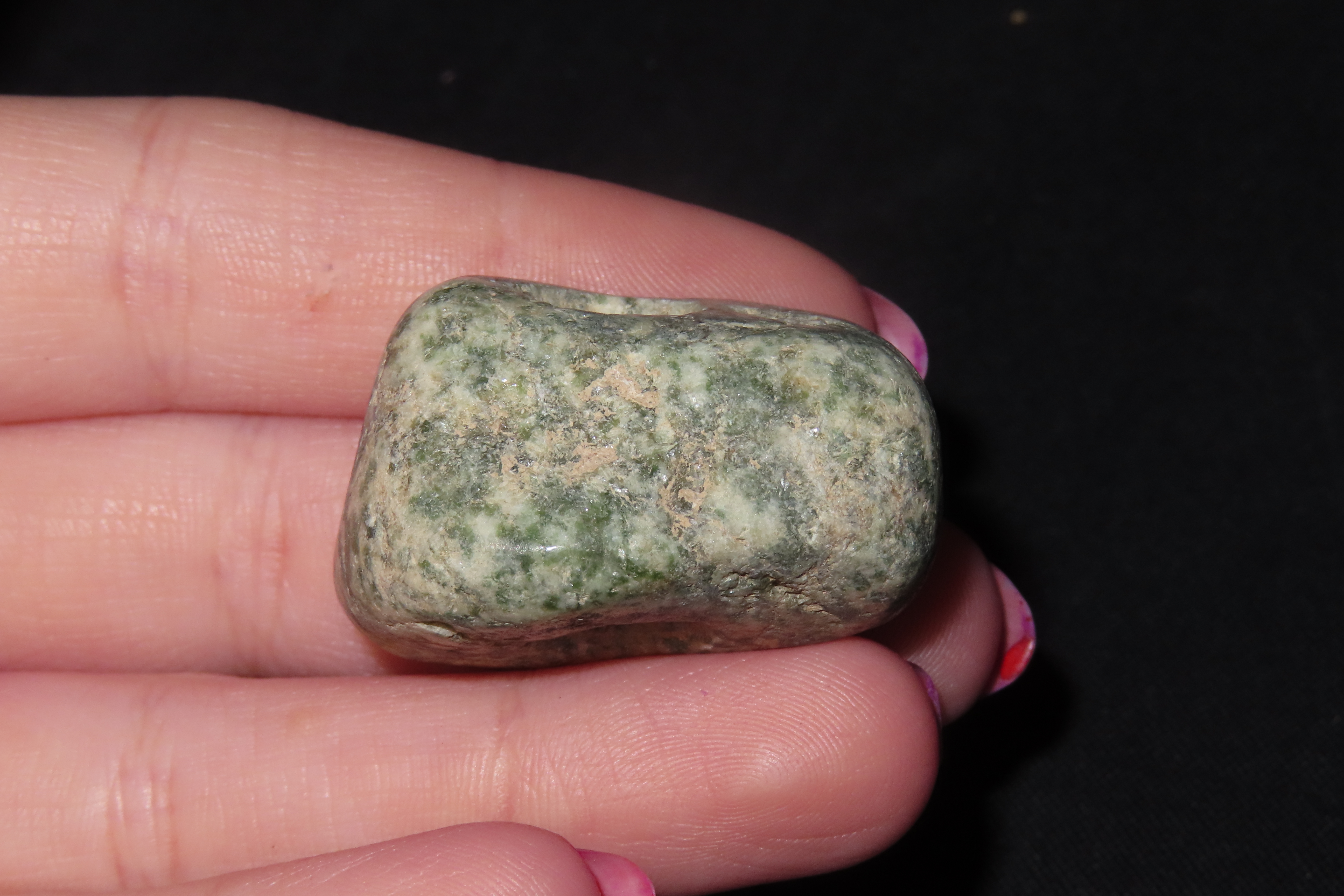 Large Beautiful Pre-Columbian Mezcala Jade / Jadeite Pendant, Drilled Stone Bead. Meticulously Shaped & Heavily Polished with Outstanding Co