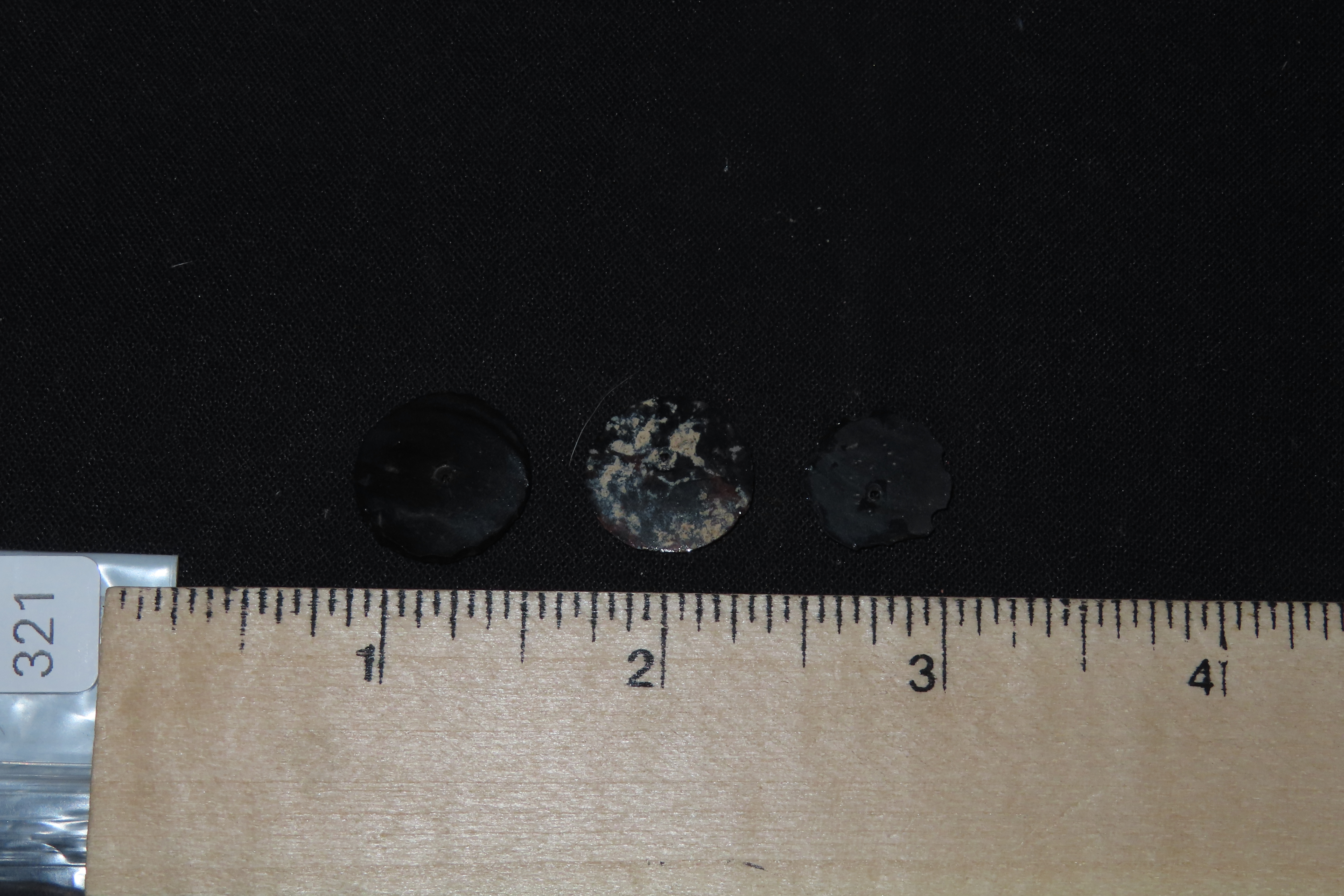 Nice Lot of Translucent Drilled Obsidian Disc Beads, Colima Culture, Found I West Mexico. Great examples eith amazing Deposits!