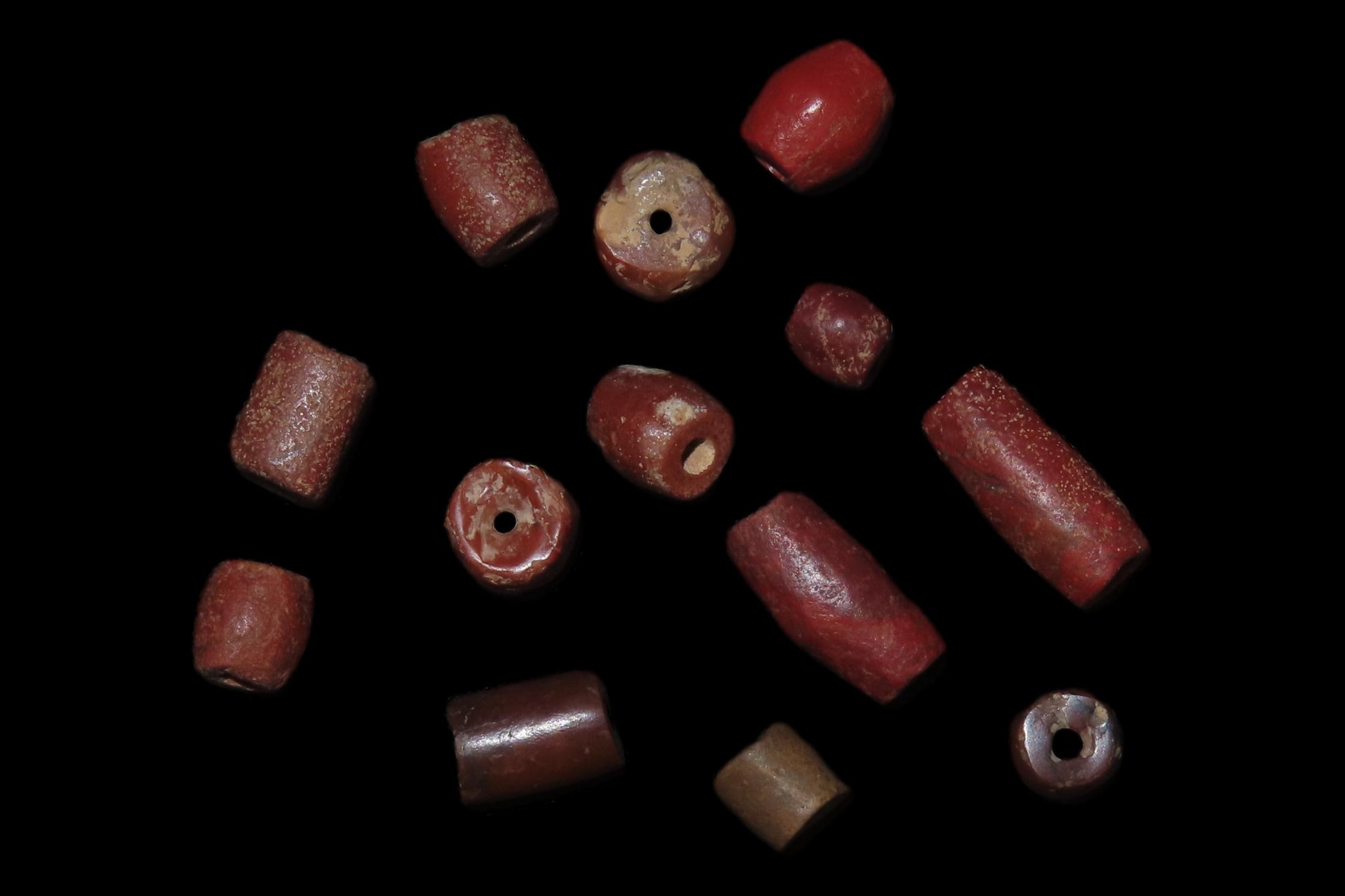 Wonderful Group of Carnelian Agate Tairona Culture Beads from Columbia
