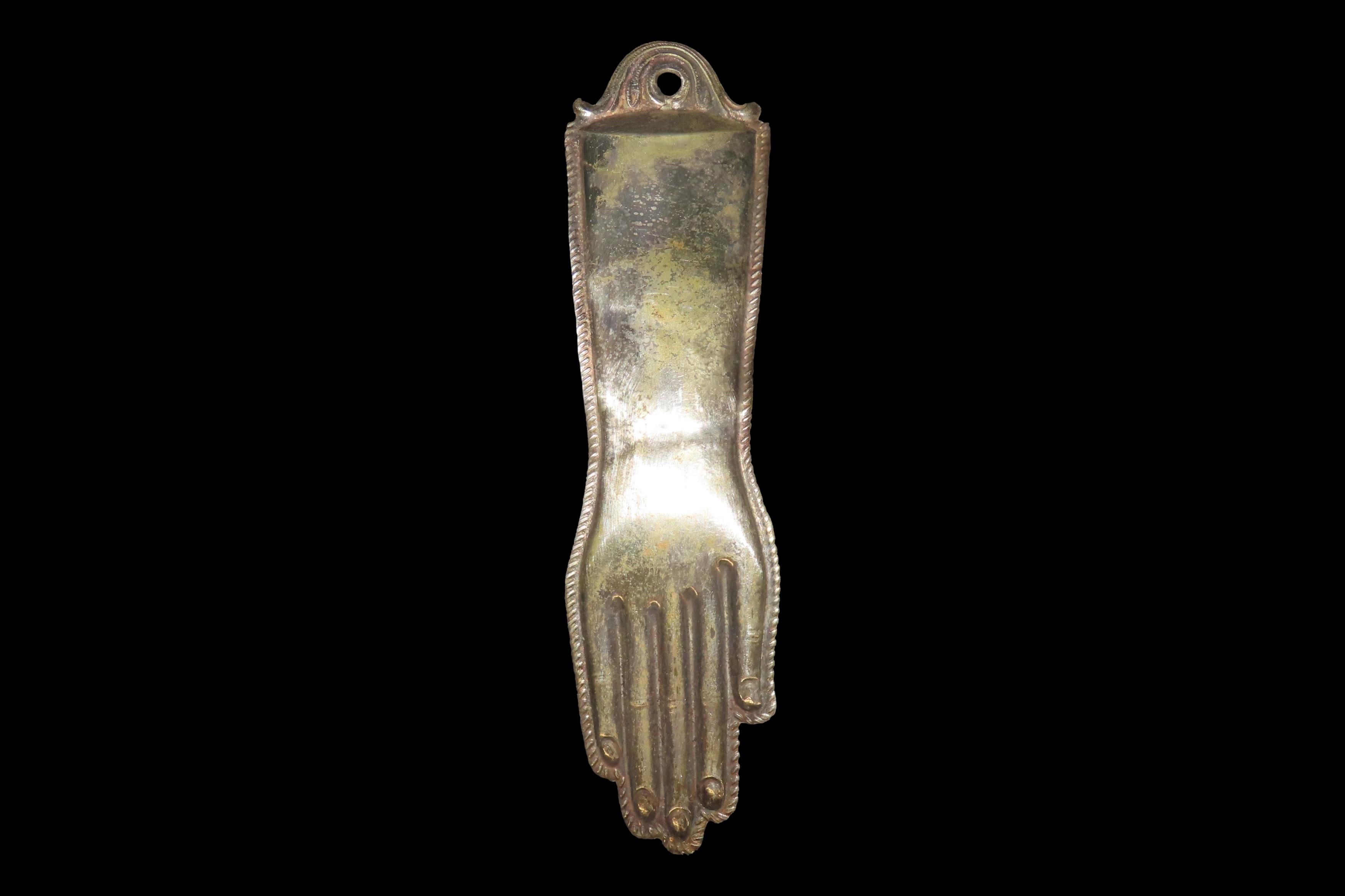 8" Vintage 1800's Silver Ex Voto Milagro Pendant. Colonial Era Religeous Offerings for Well Being, Healing, or Giving Thanks for a Miracle. 