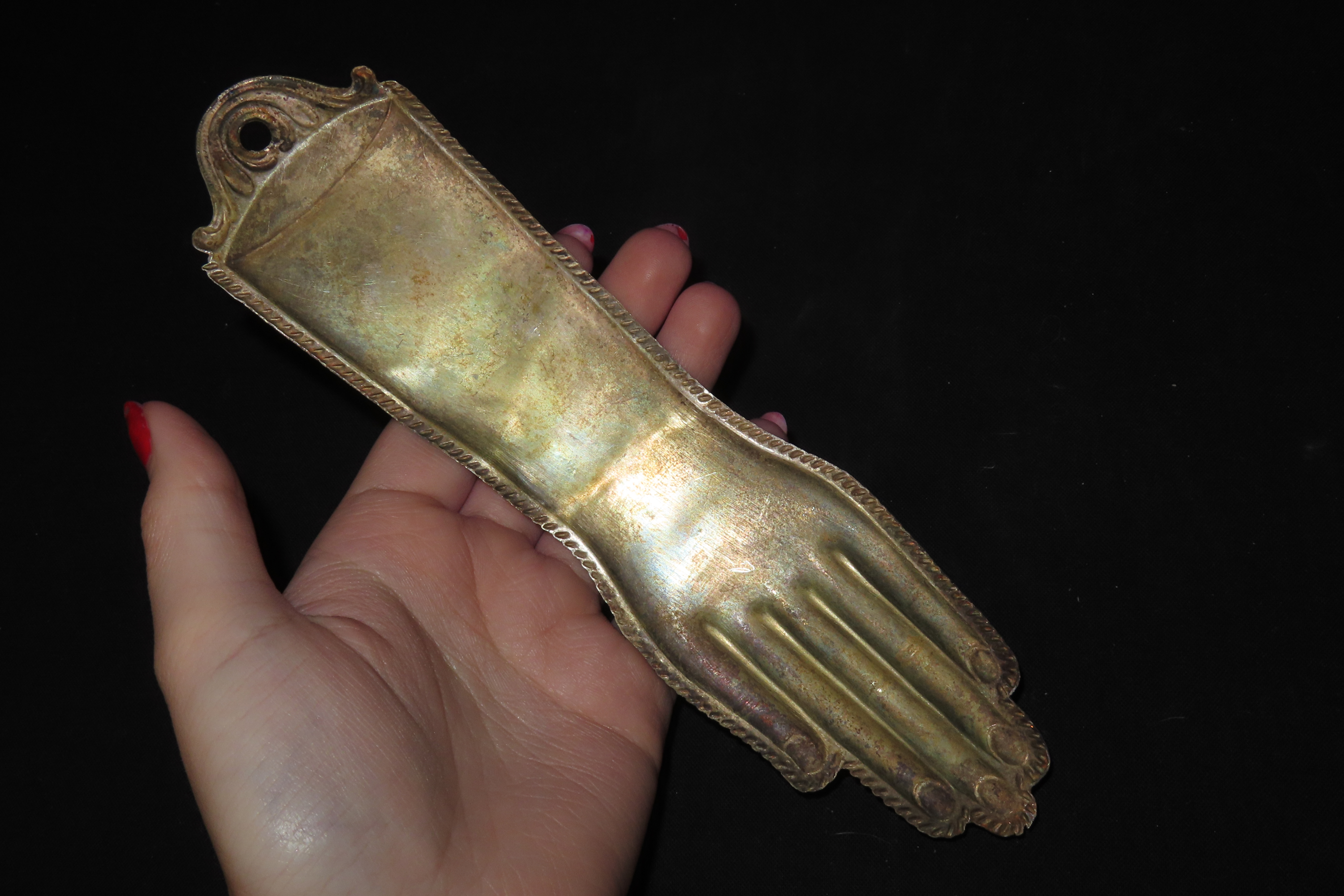 8" Vintage 1800's Silver Ex Voto Milagro Pendant. Colonial Era Religeous Offerings for Well Being, Healing, or Giving Thanks for a Miracle. 