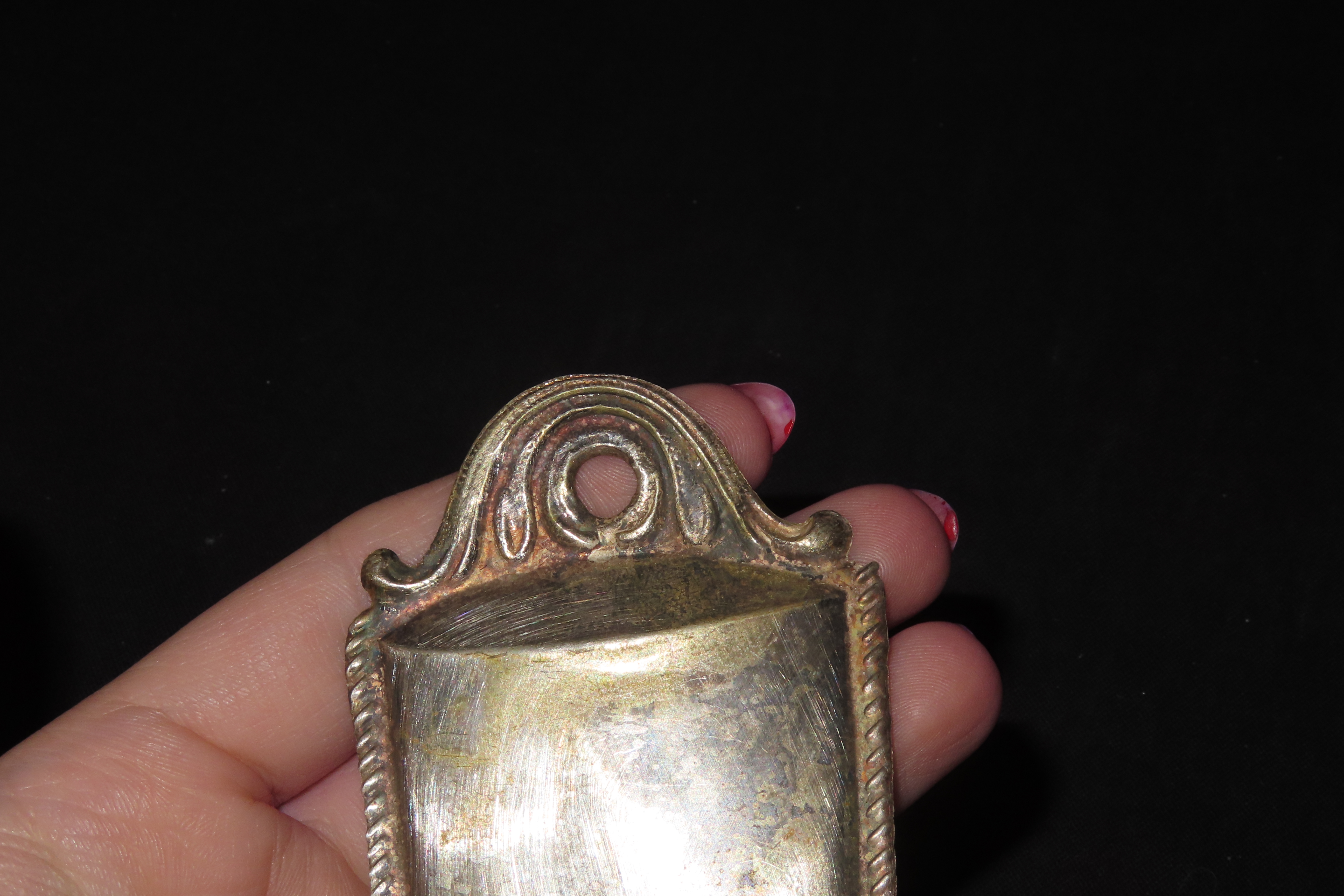 8" Vintage 1800's Silver Ex Voto Milagro Pendant. Colonial Era Religeous Offerings for Well Being, Healing, or Giving Thanks for a Miracle. 