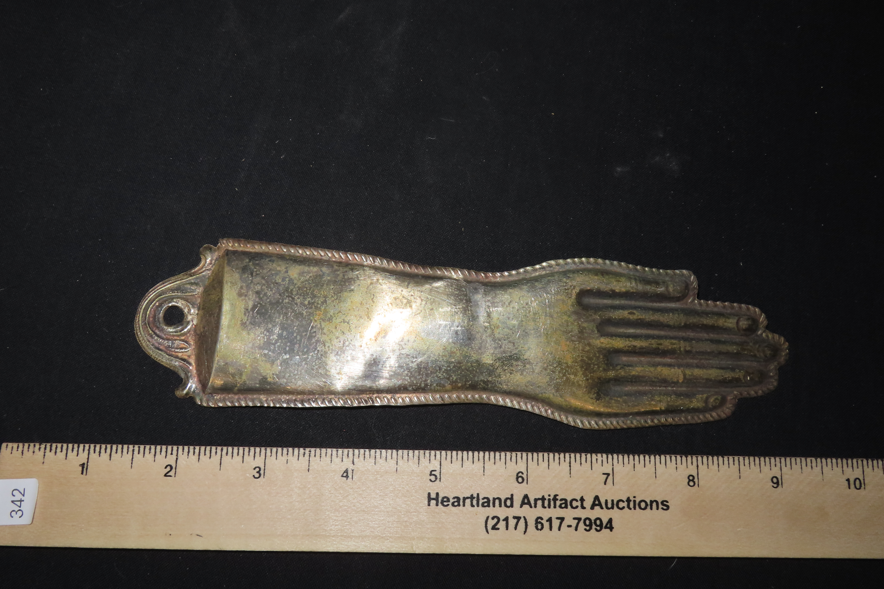 8" Vintage 1800's Silver Ex Voto Milagro Pendant. Colonial Era Religeous Offerings for Well Being, Healing, or Giving Thanks for a Miracle. 