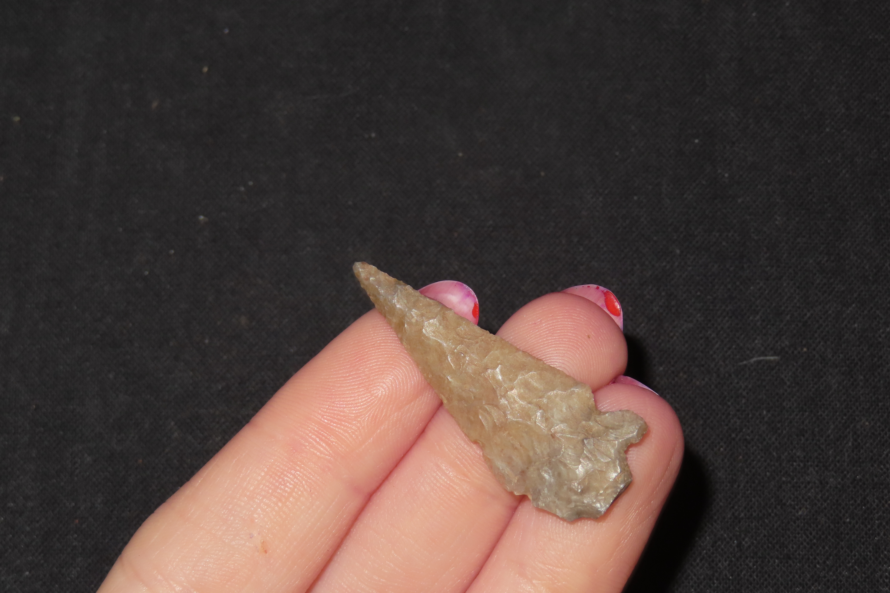 Wafer thin Double Notch Bird Point / Arrowhead found in New Mexico.