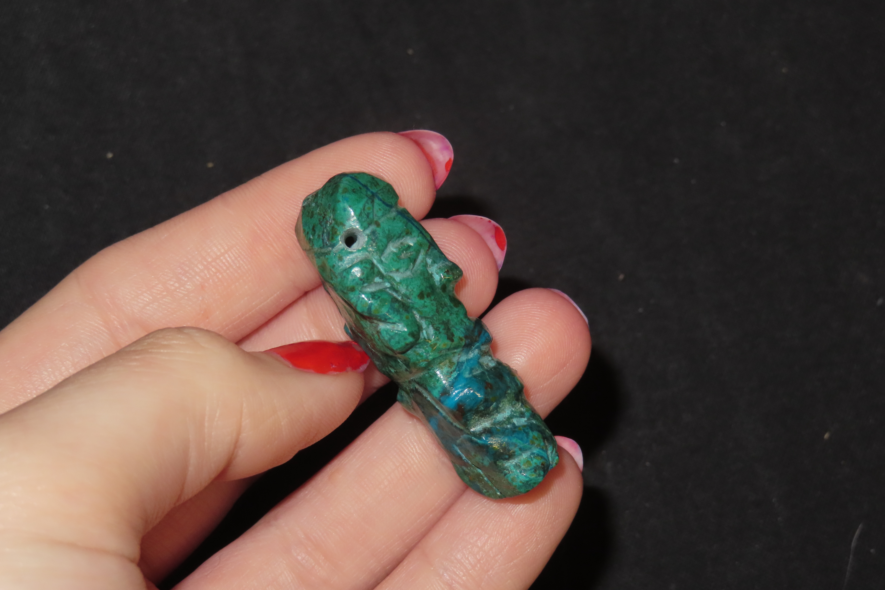 Incredible Pre-Columbian Mayan Jade Human Effigy Pendant, Mexico. Motley COA. Amazing Colors and wonderful Polish. Very detailed features.